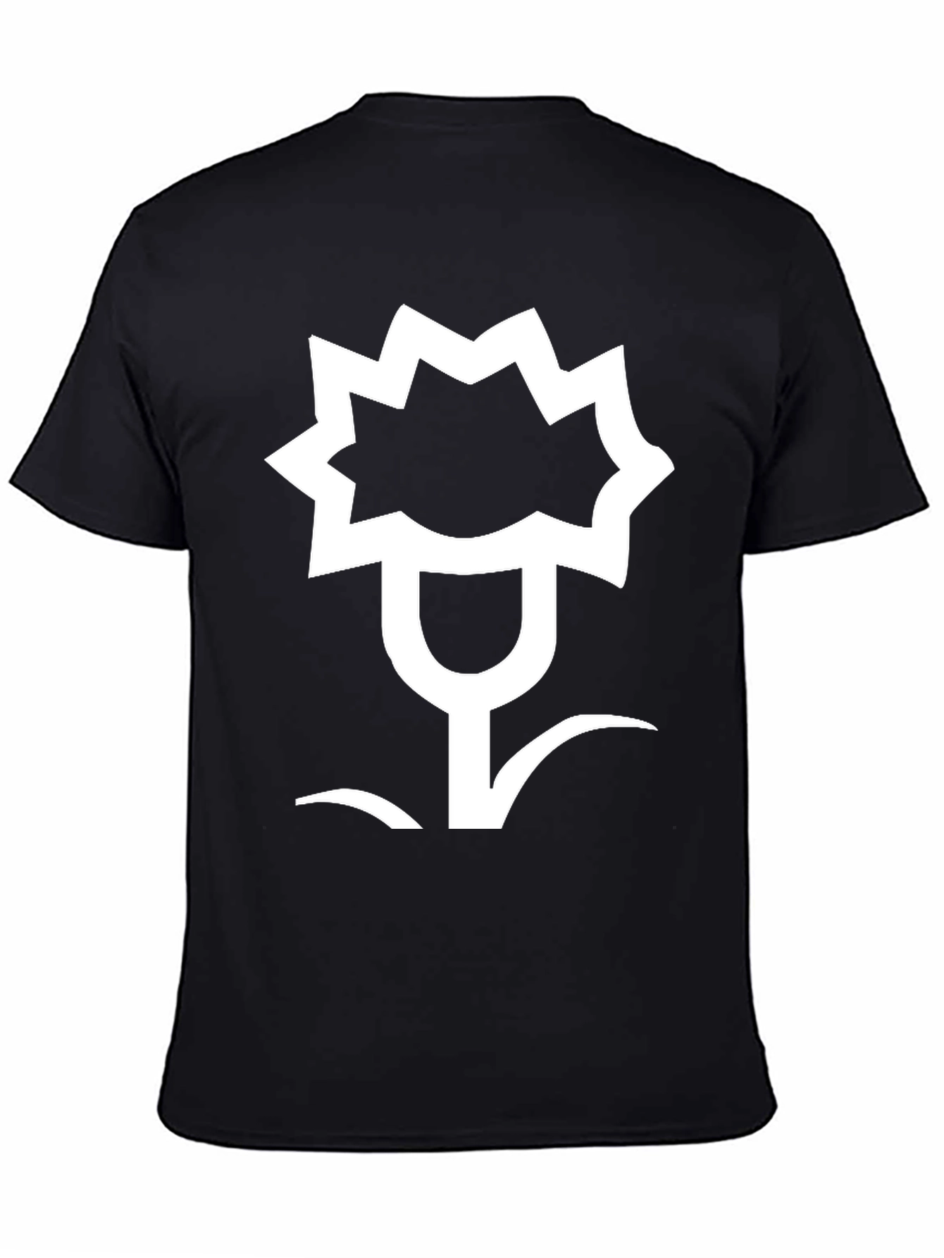 Abstract Floral Graphic Black T-Shirt