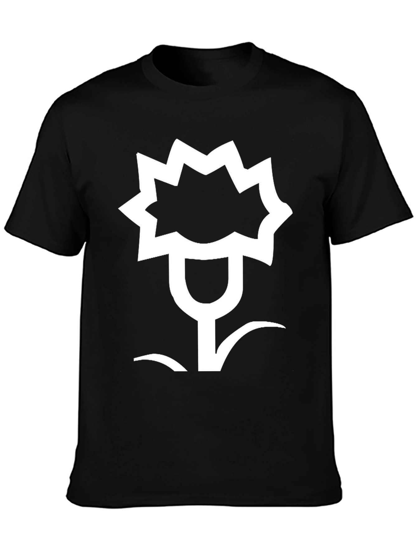 Abstract Floral Graphic Black T-Shirt