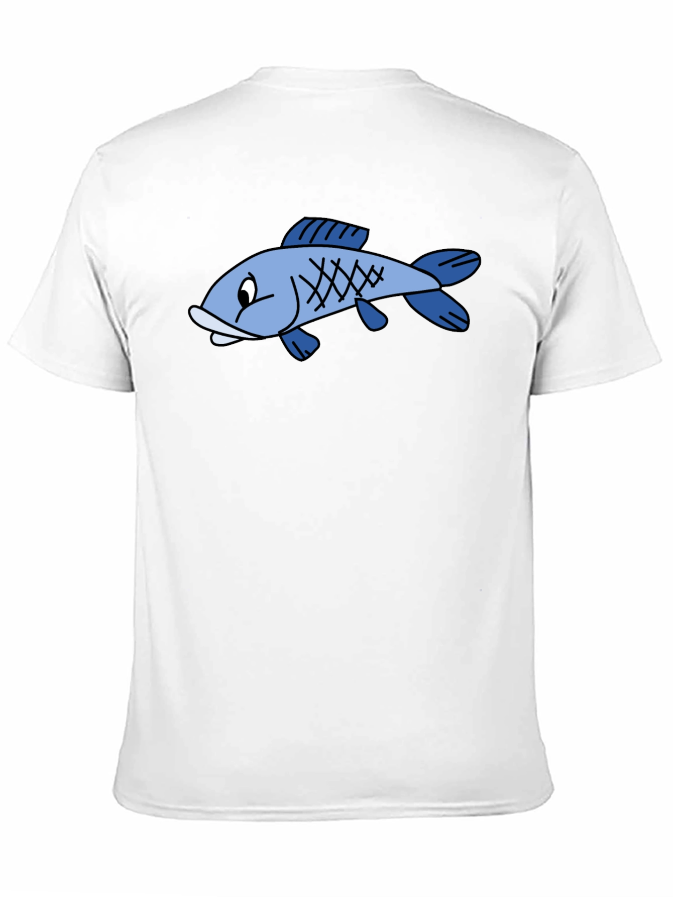Funny Fish Graphic Tee - Black Cotton T-Shirt