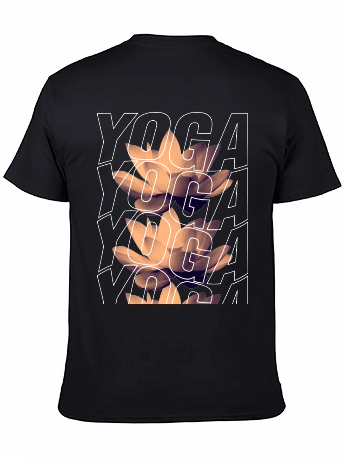Yoga Lotus Graphic Tee - Mens Black T-Shirt