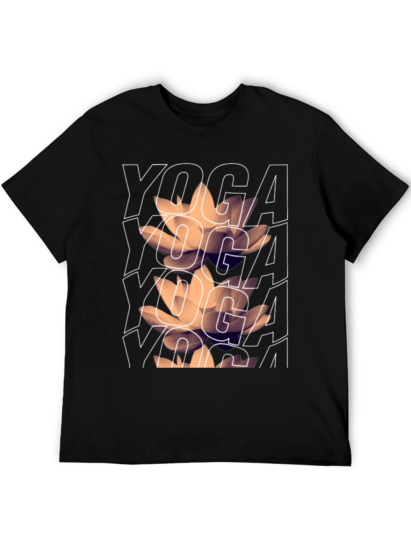 Yoga Lotus Graphic Tee - Mens Black T-Shirt