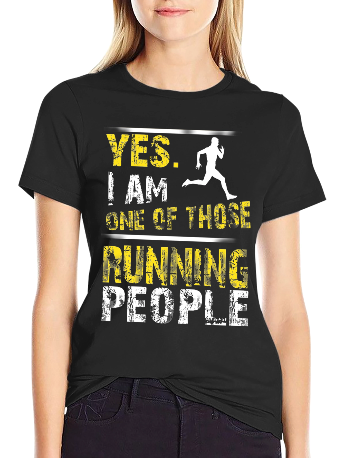 Running People Graphic Tee - Black