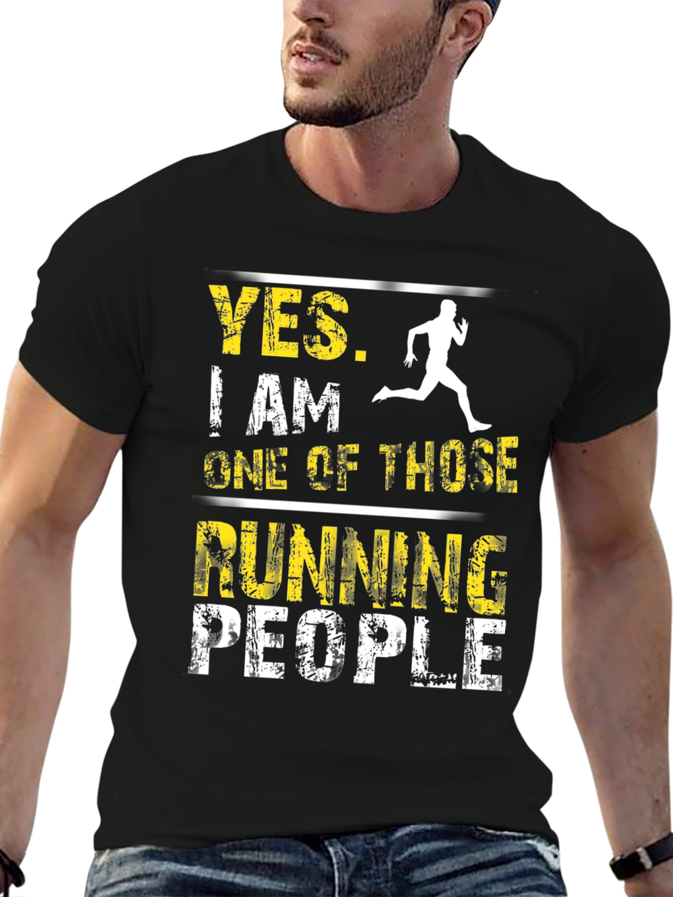 Running People Graphic Tee - Black