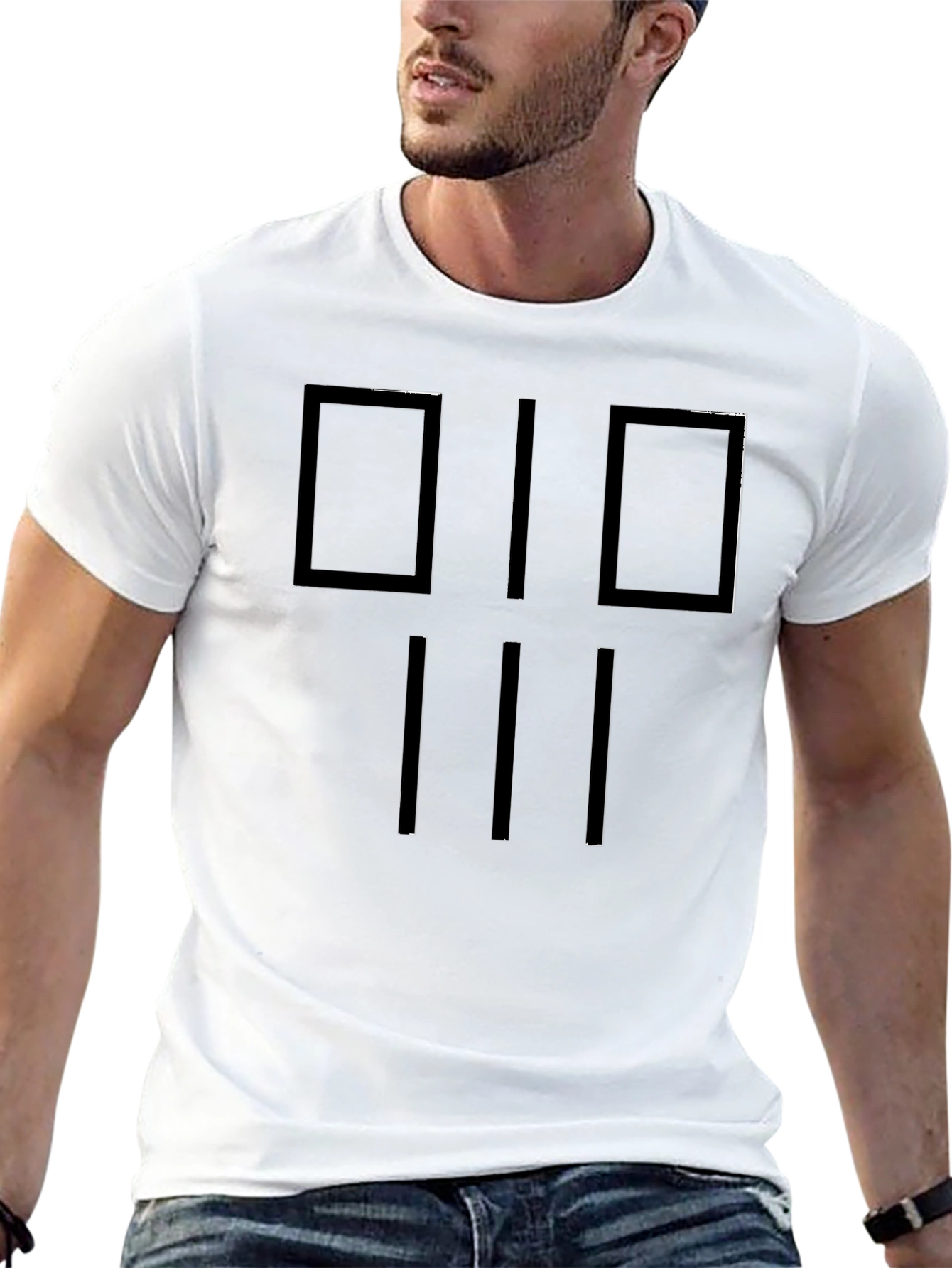 Modern Graphic Tee: Black Geometric Design Shirt