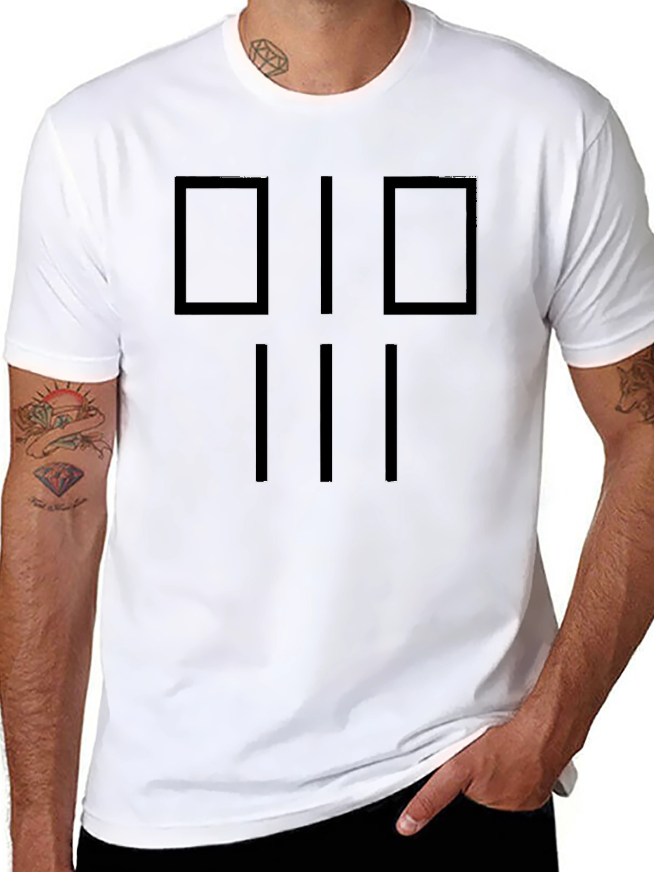 Modern Graphic Tee: Black Geometric Design Shirt