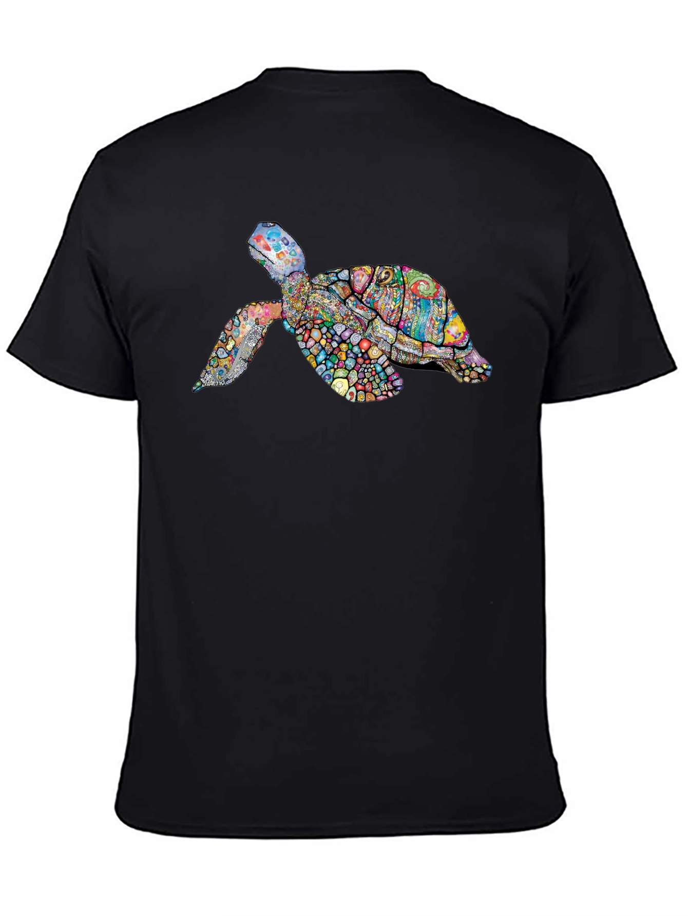 Turtle Graphic Print Mens Tee - Black