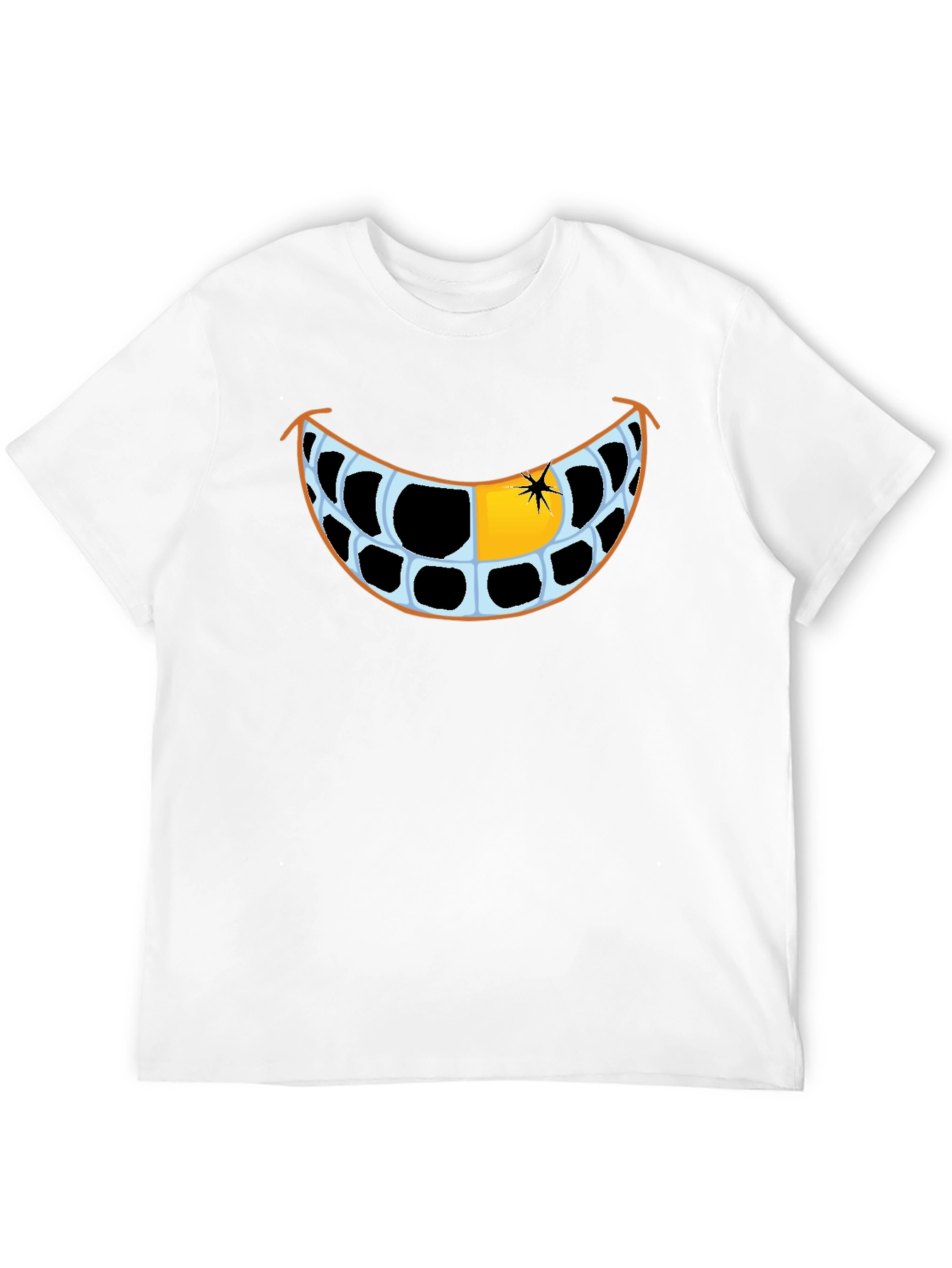 Funny Grinning Teeth Graphic T-Shirt
