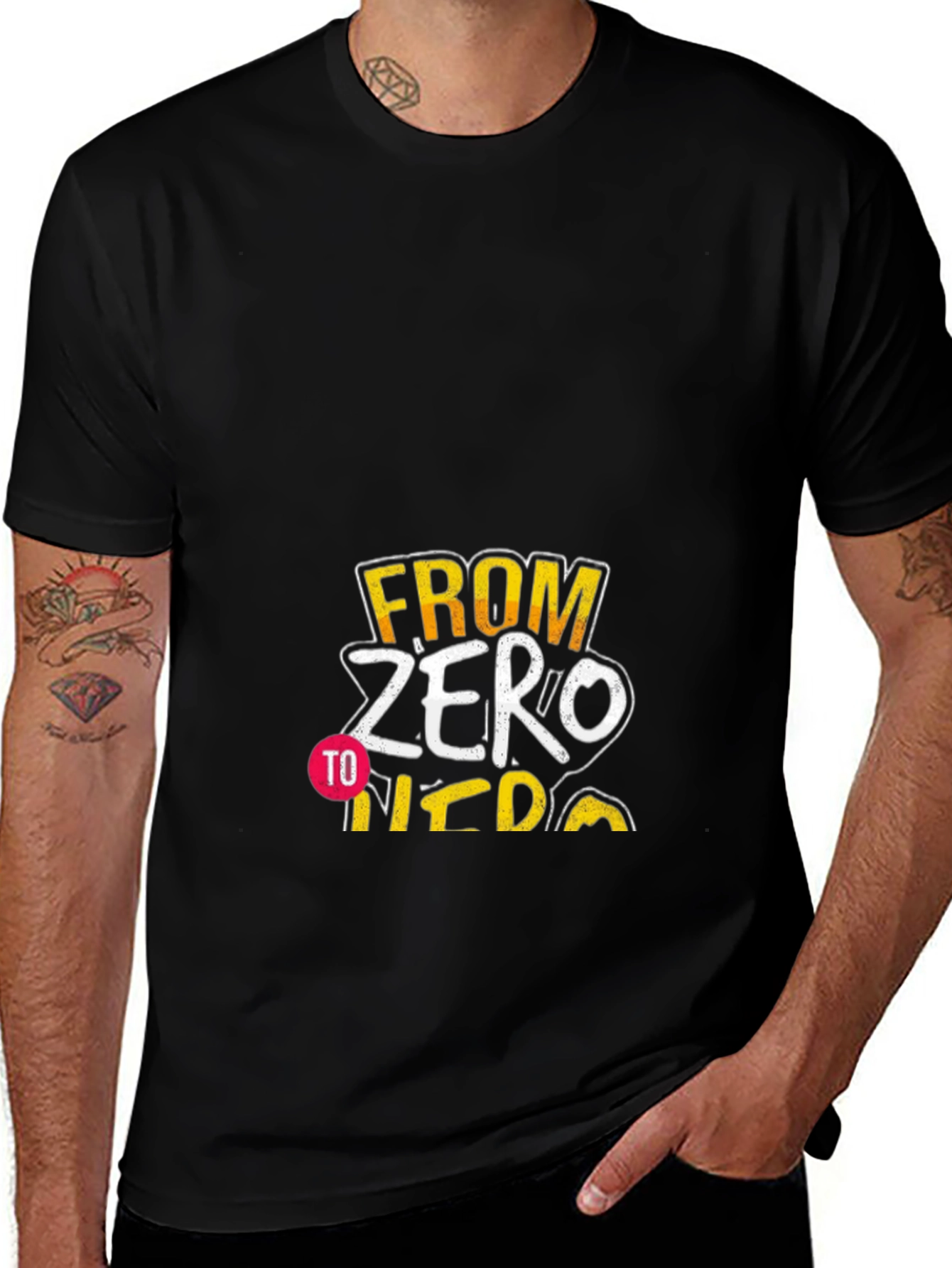 From Zero to Hero T-Shirt - Black Cotton Tee