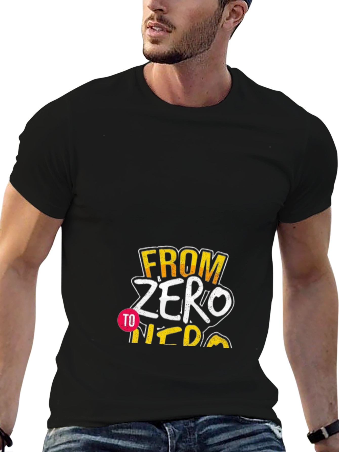 From Zero to Hero T-Shirt - Black Cotton Tee