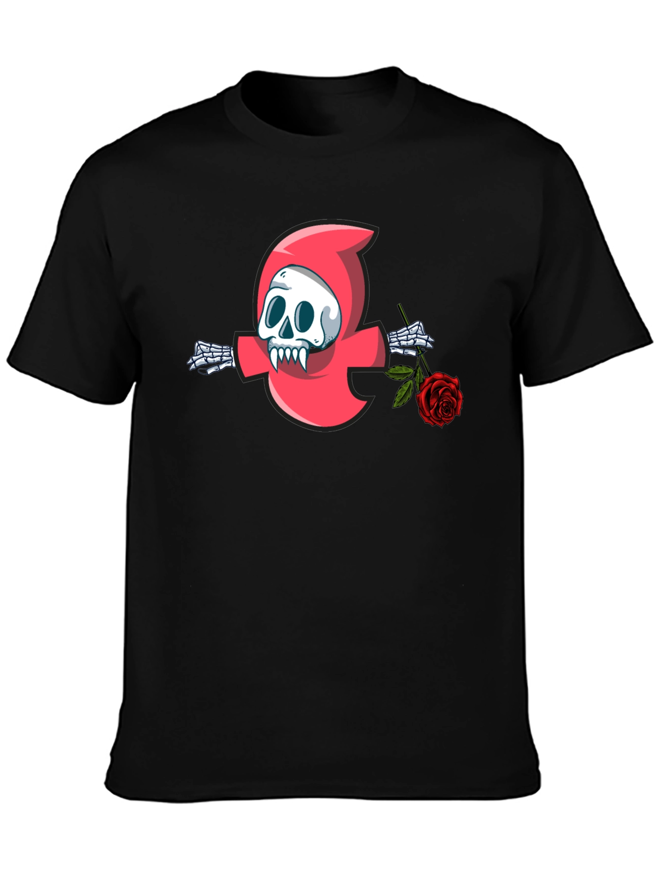 Grim Reaper Rose Graphic Tee - Mens Black T-Shirt