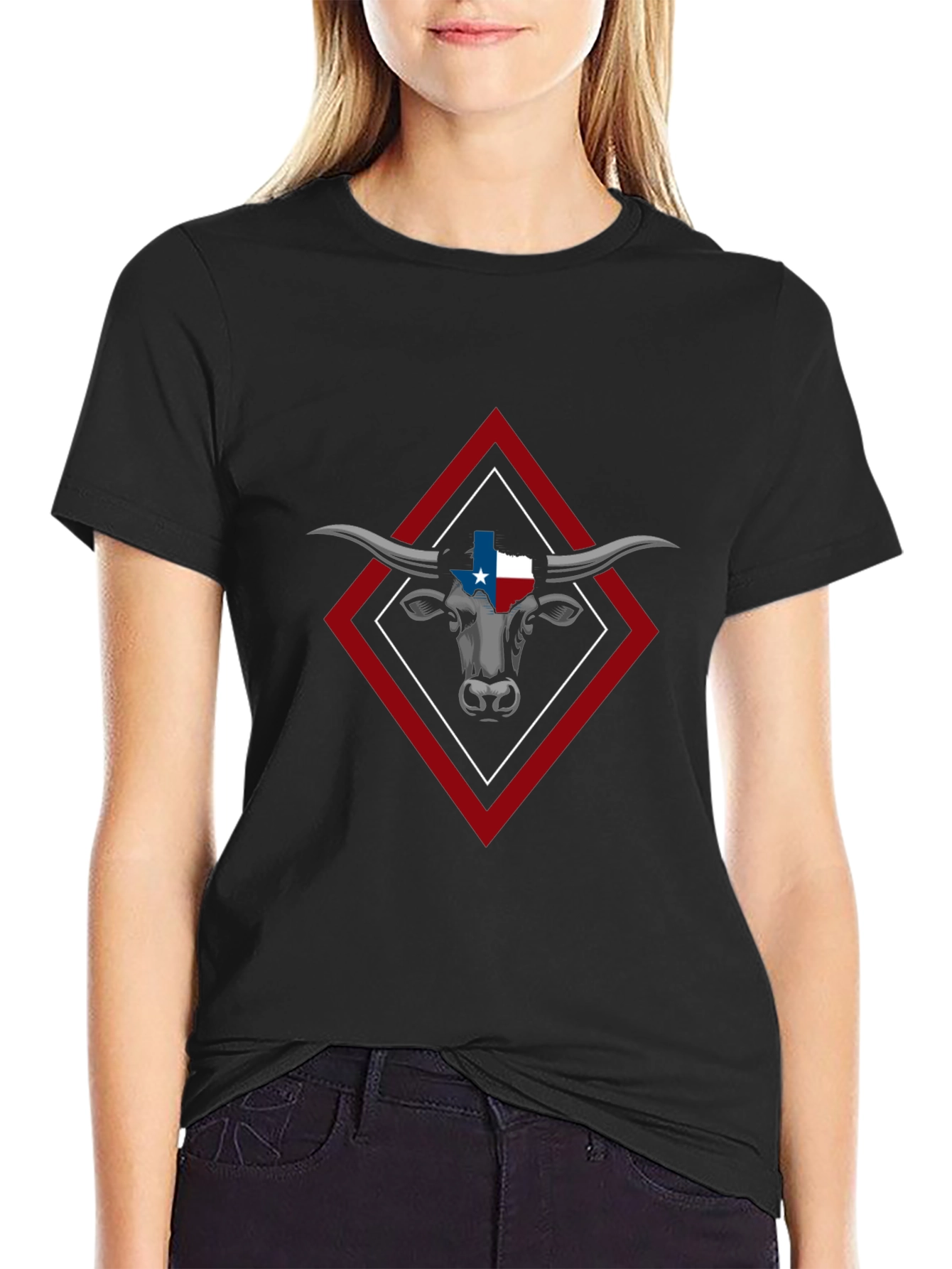 Texas Bull Graphic Tee - Mens Black T-Shirt