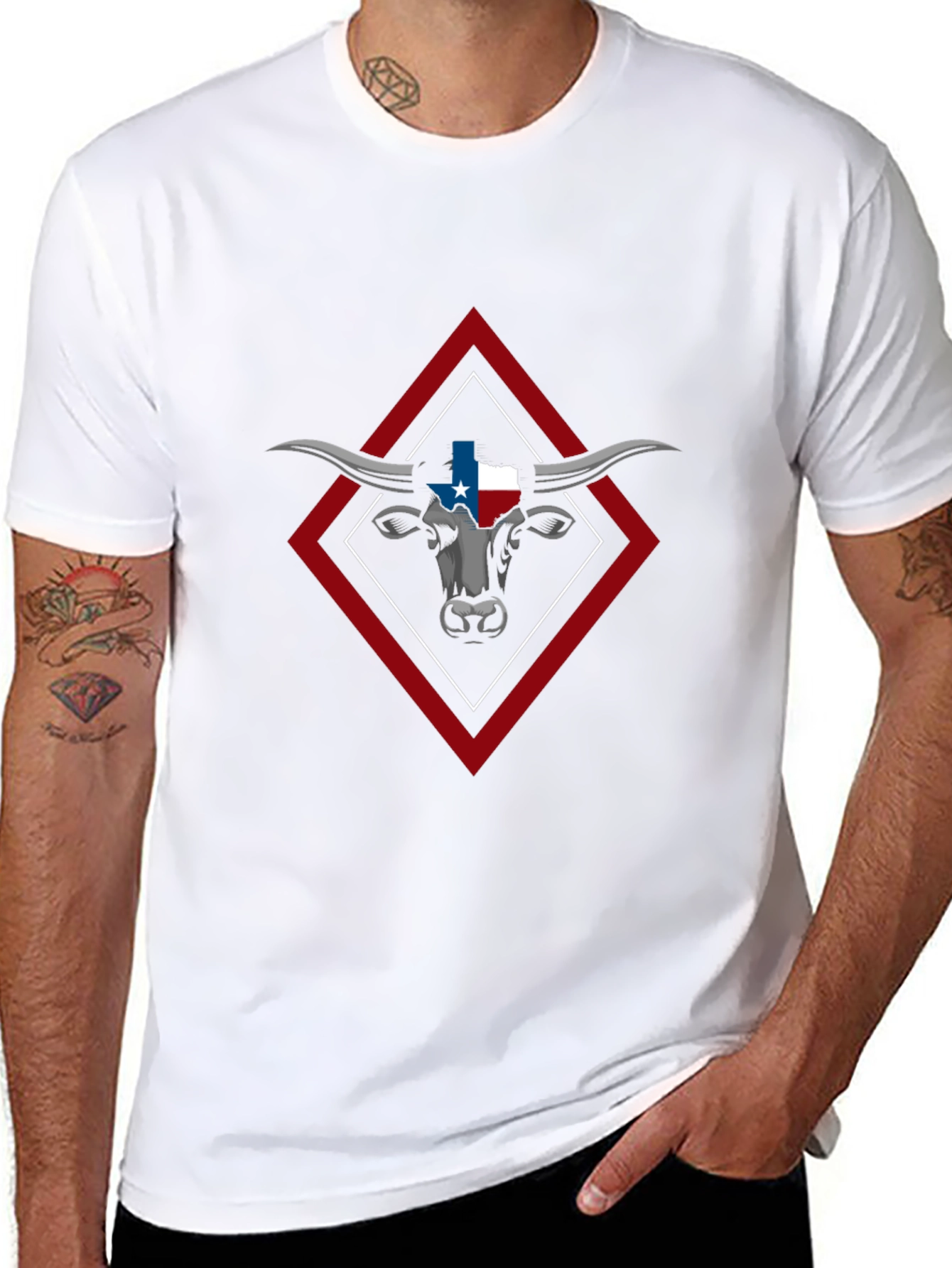 Texas Bull Graphic Tee - Mens Black T-Shirt