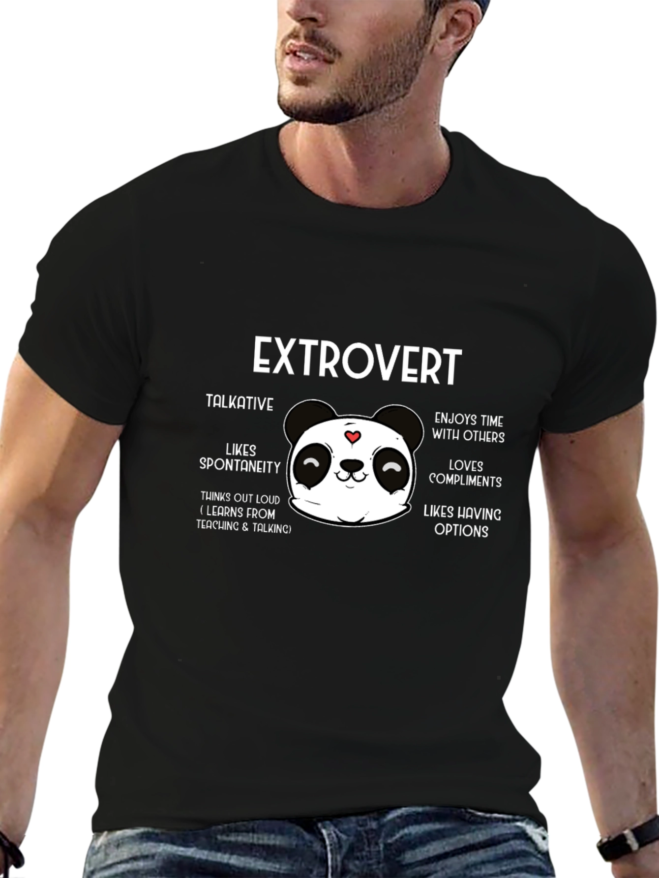 Extrovert Panda T-Shirt: Talkative & Spontaneous