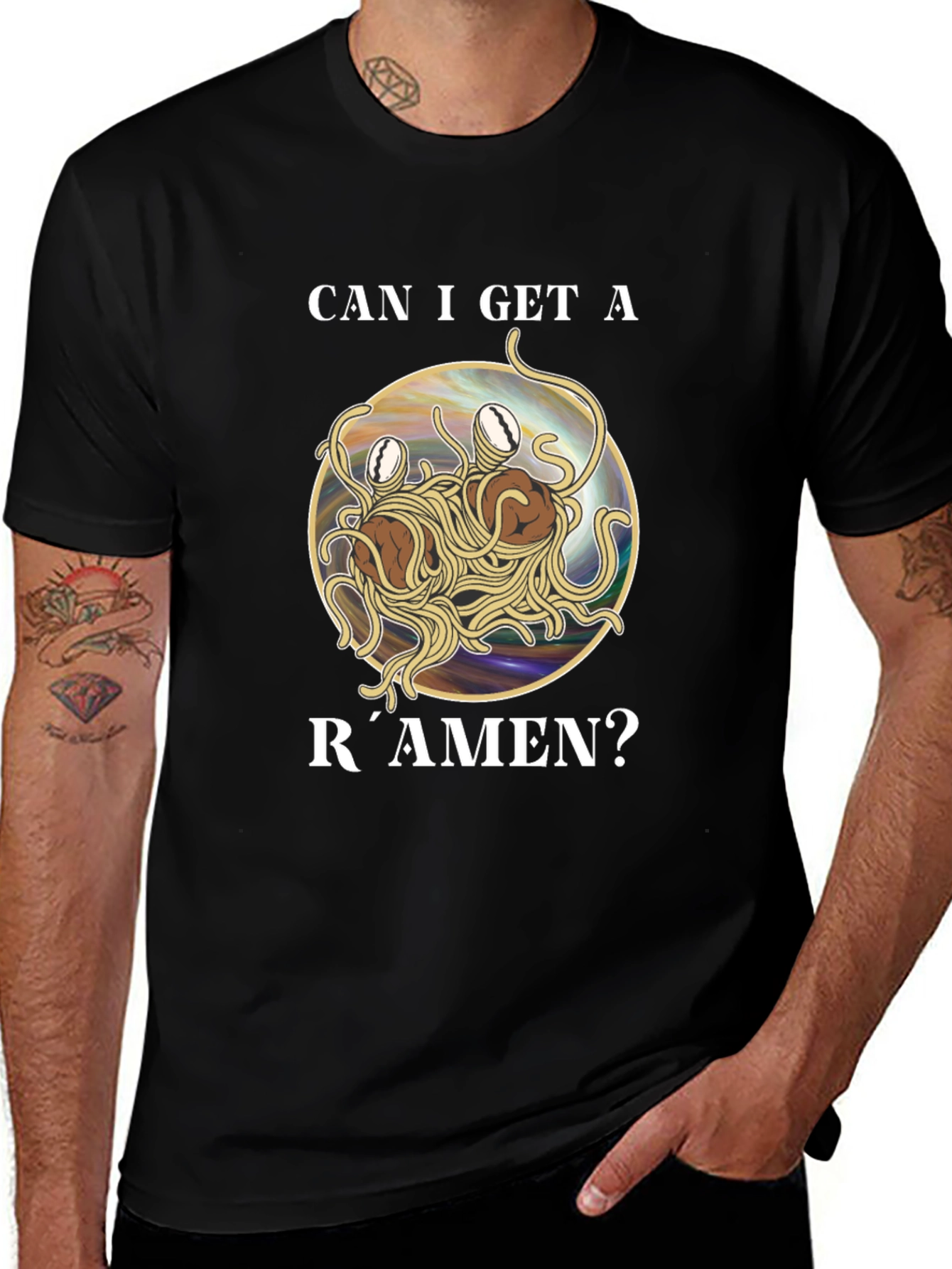 Flying Spaghetti Monster T-Shirt Ramen Tee