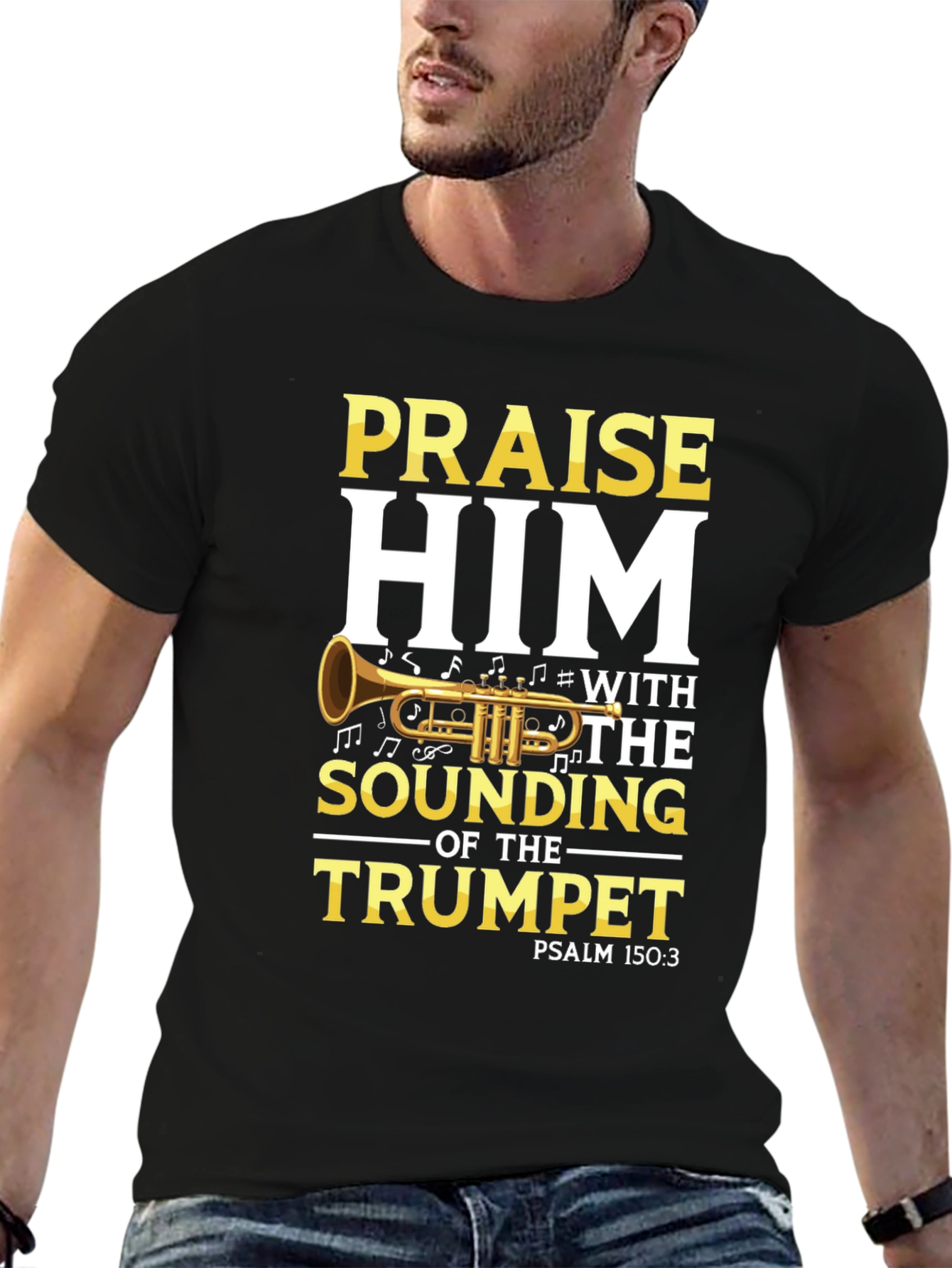 Praise Him Trumpet Graphic T-Shirt