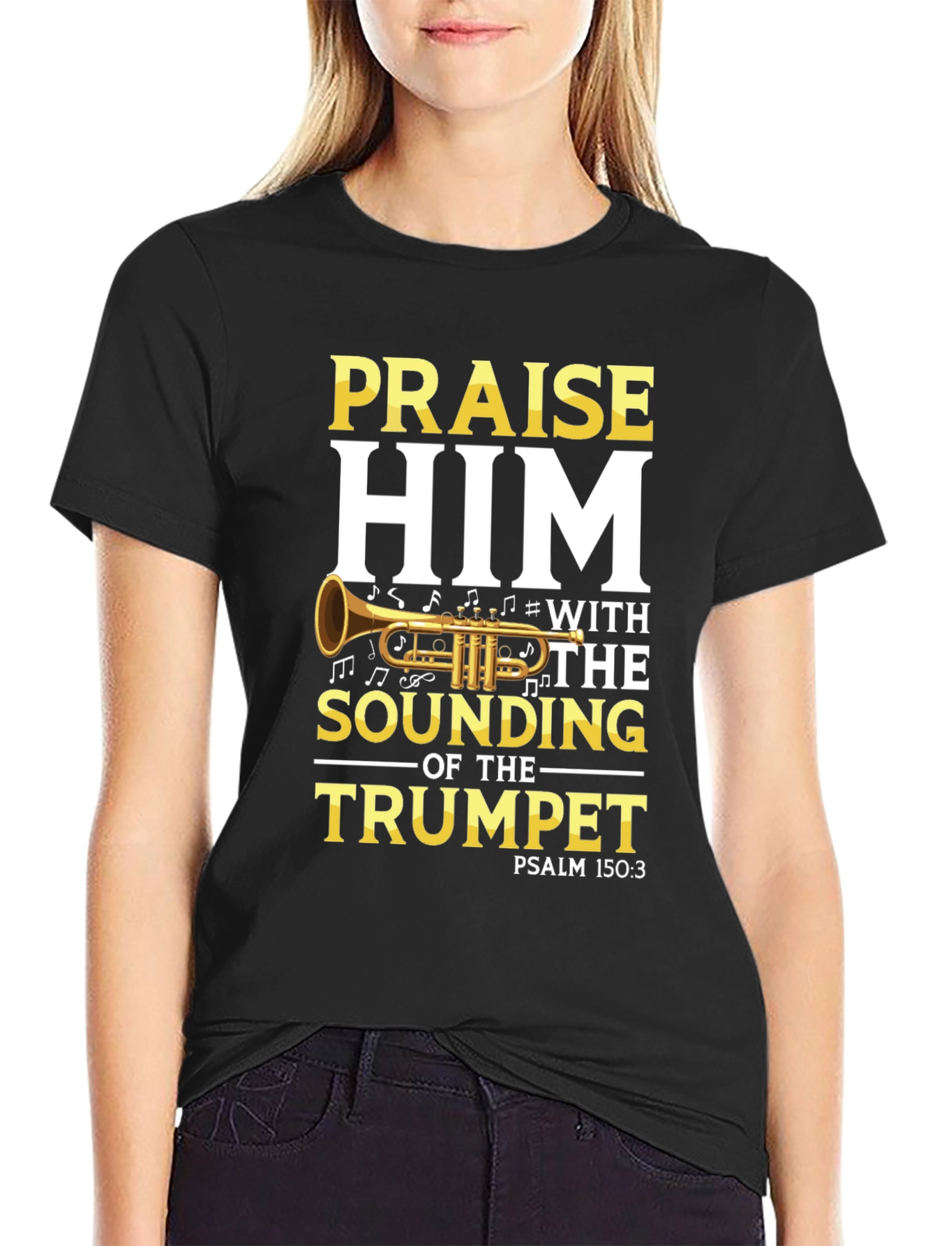 Praise Him Trumpet Graphic T-Shirt