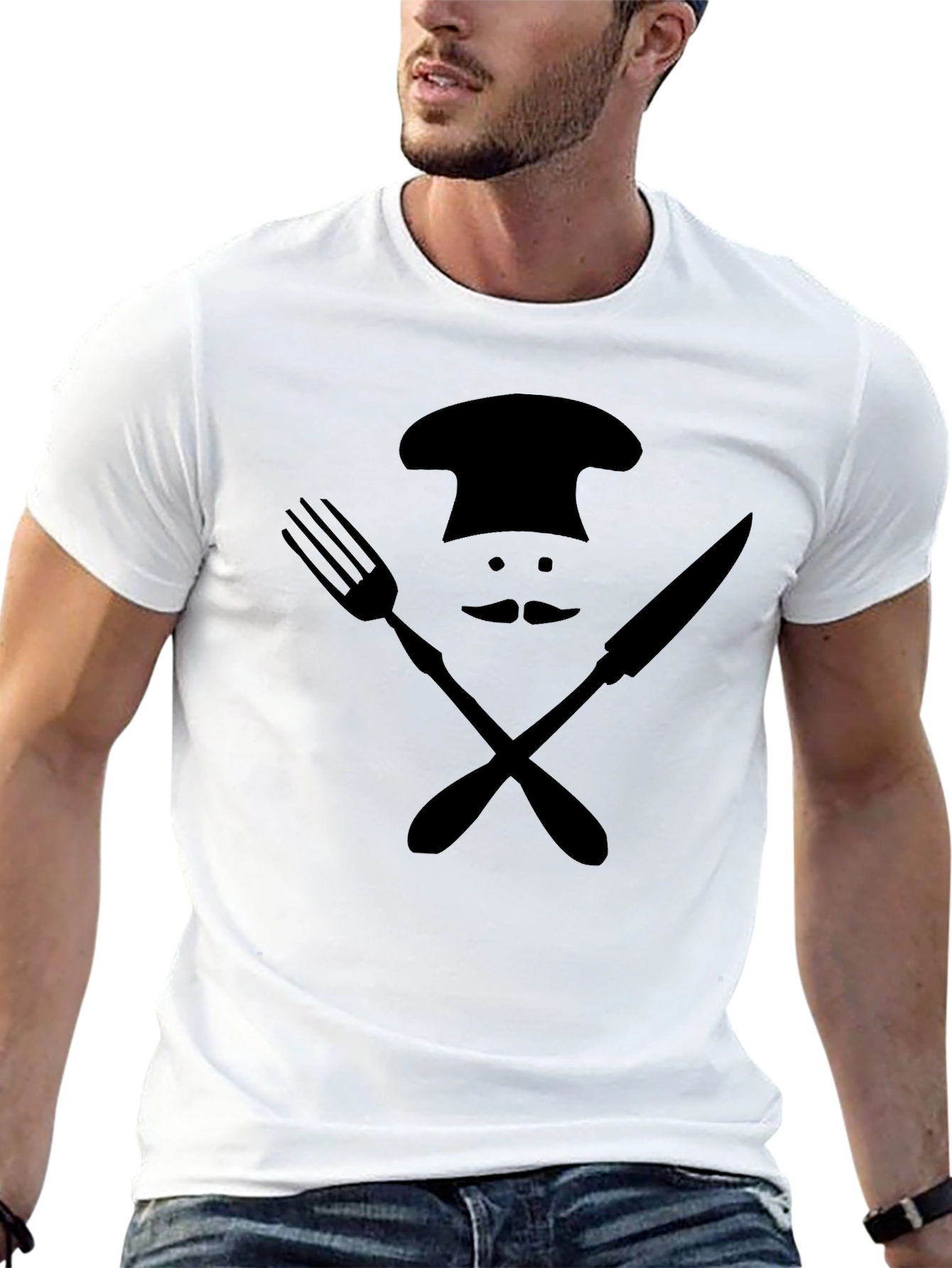 Chefs Humor Graphic Tee - Black Cotton Blend
