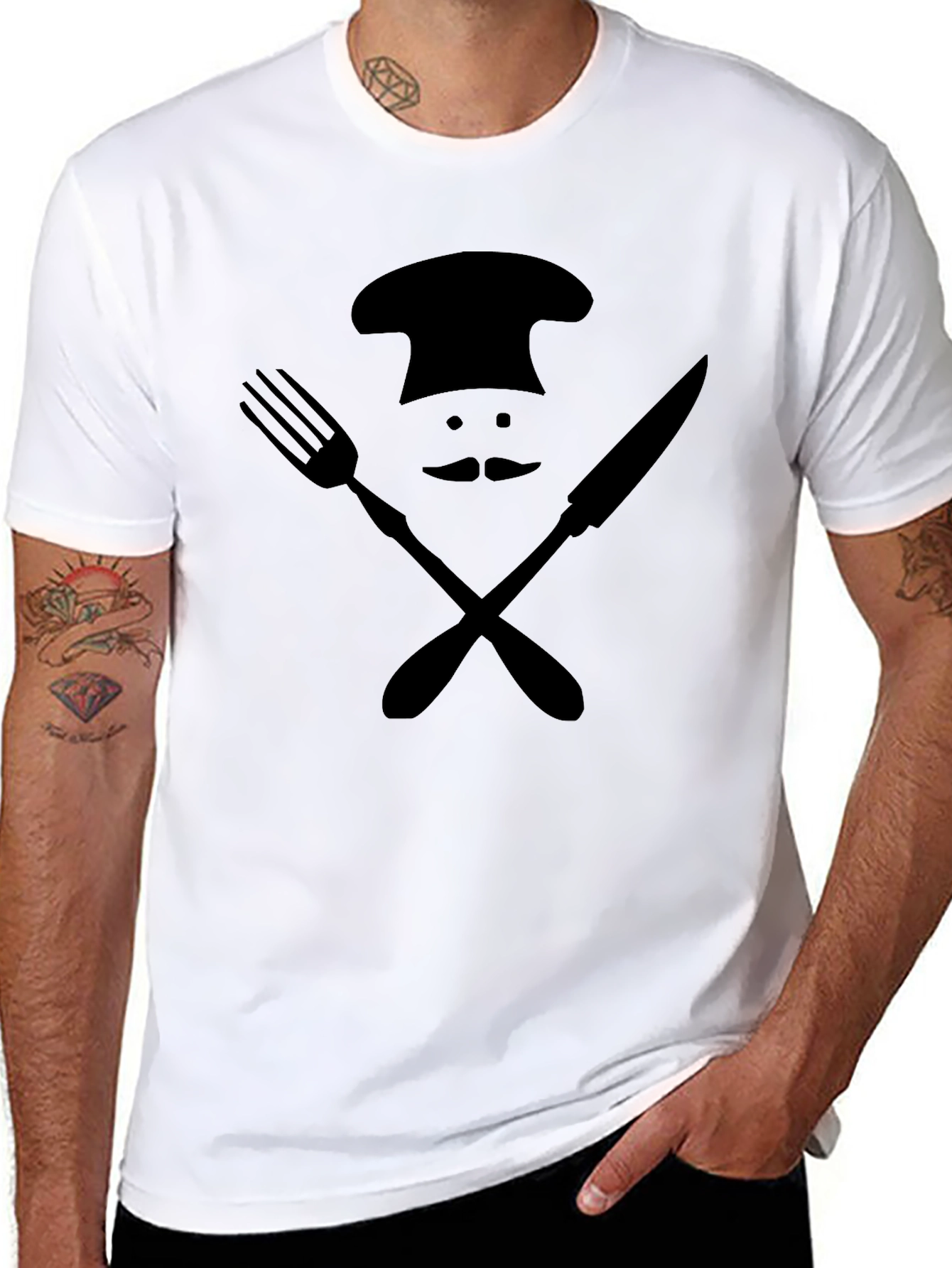 Chefs Humor Graphic Tee - Black Cotton Blend