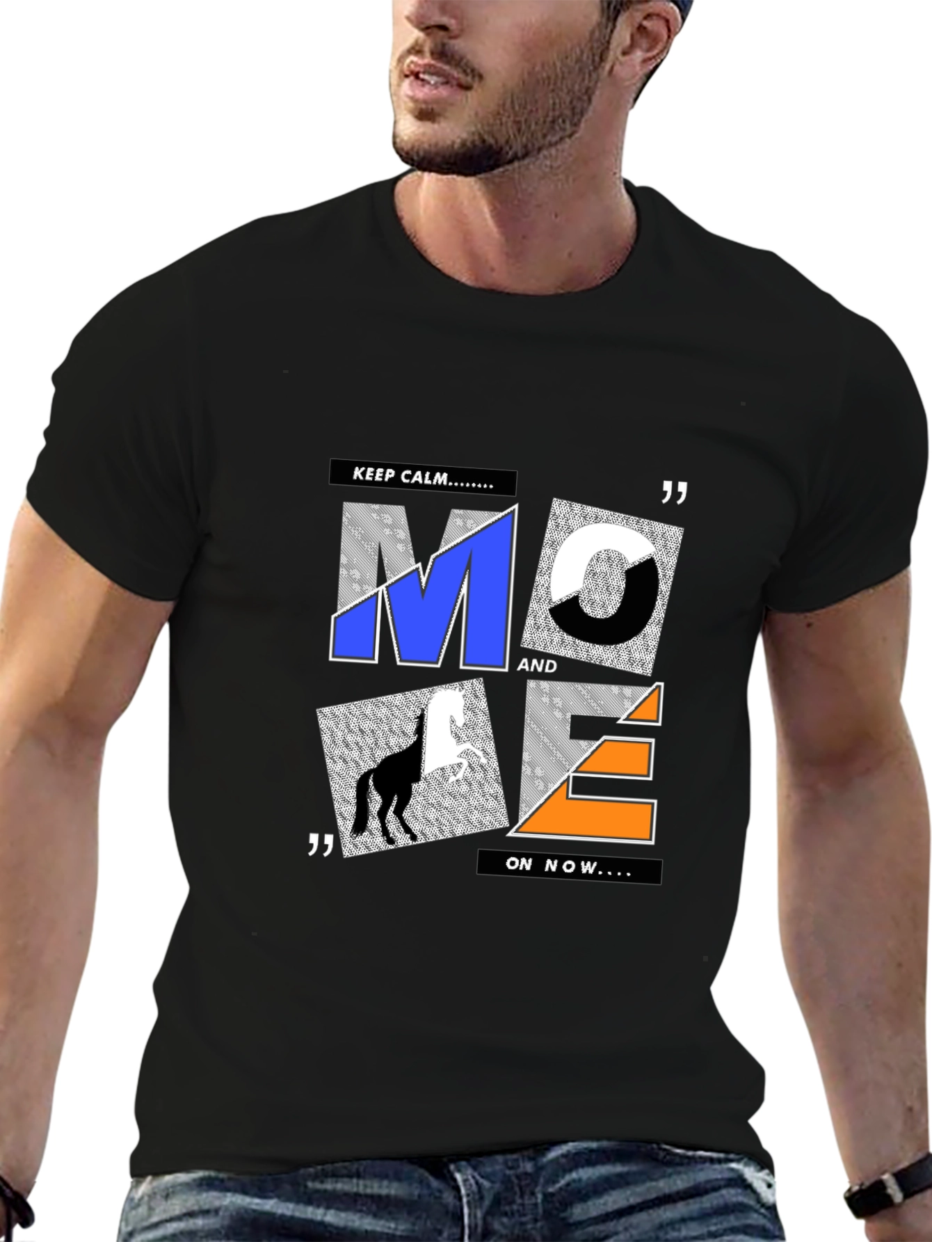 Cool Graphic Print Tee - Keep Calm MOVE ON