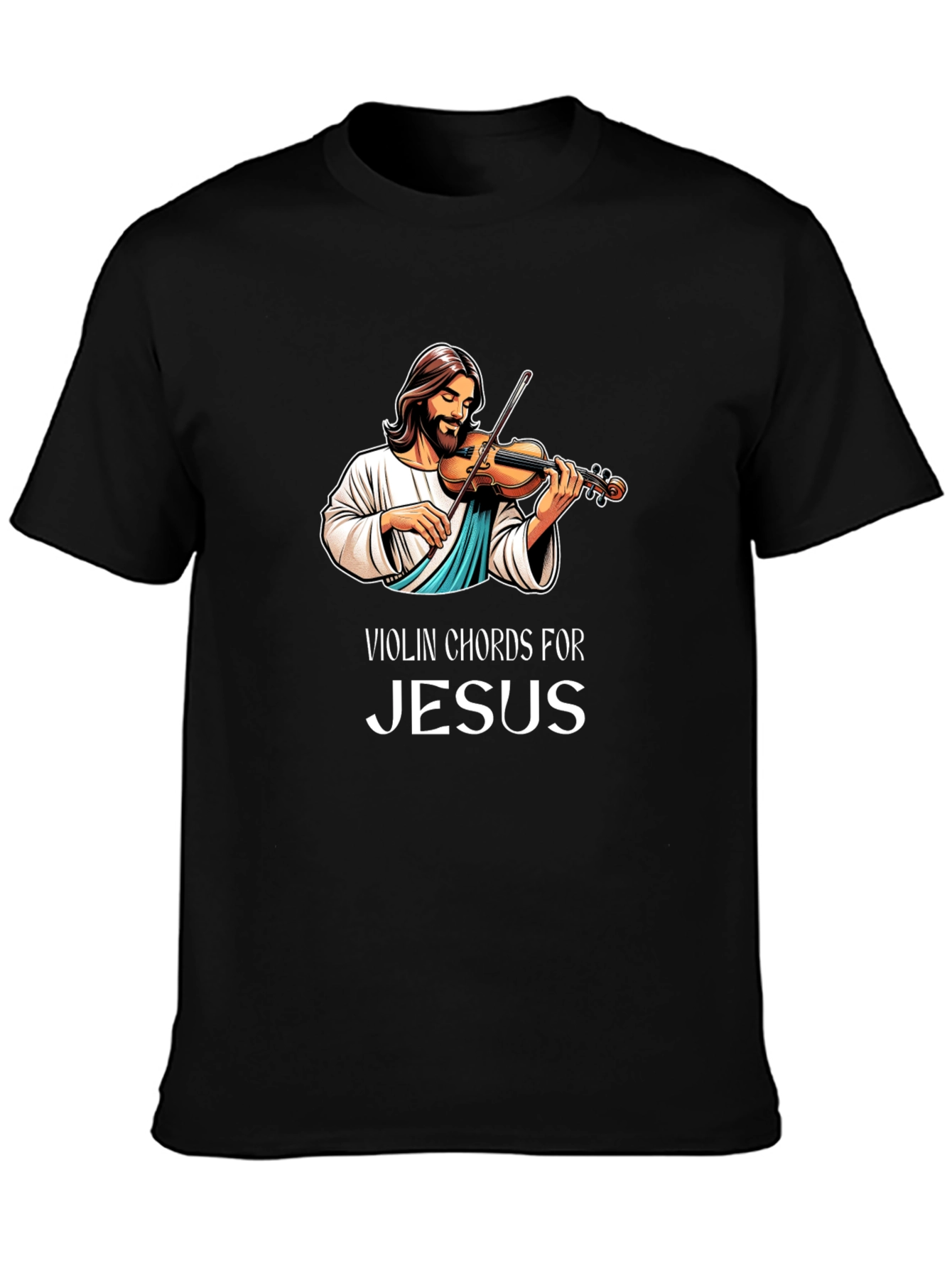 Violin Chords for Jesus Black Graphic T-Shirt