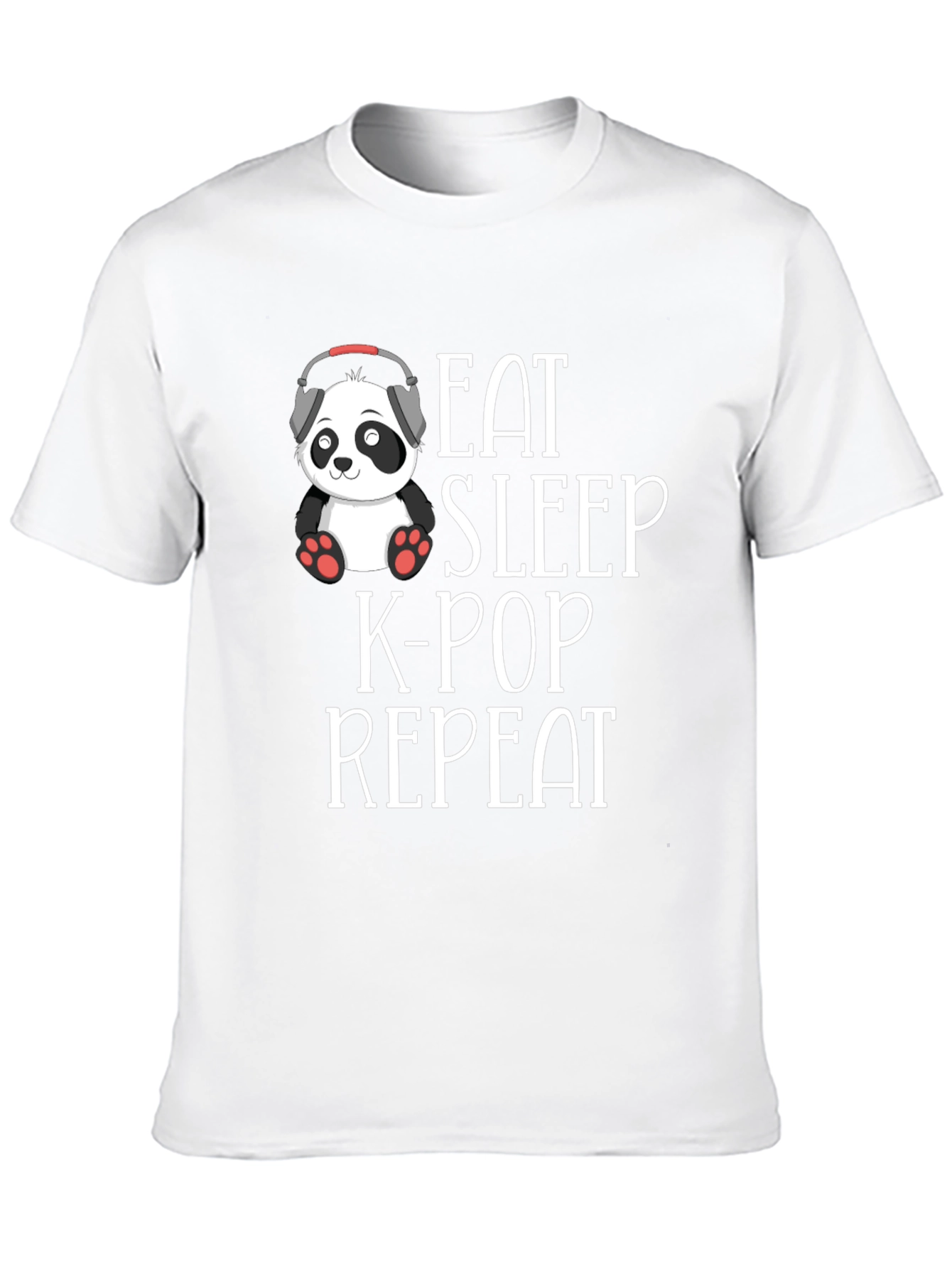 Eat Sleep K-Pop Repeat Black Graphic Tee Shirt