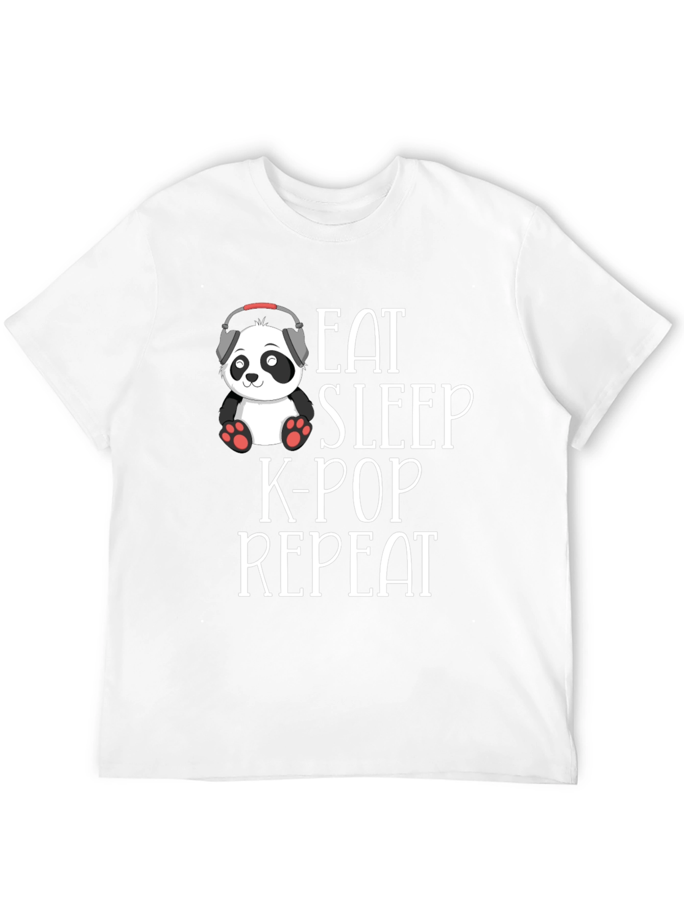Eat Sleep K-Pop Repeat Black Graphic Tee Shirt