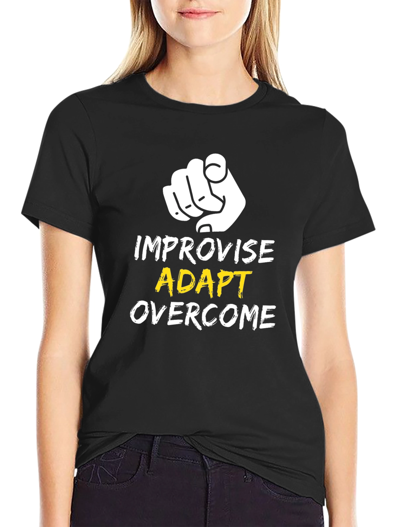 Improvise Adapt Overcome Graphic Tee - Black
