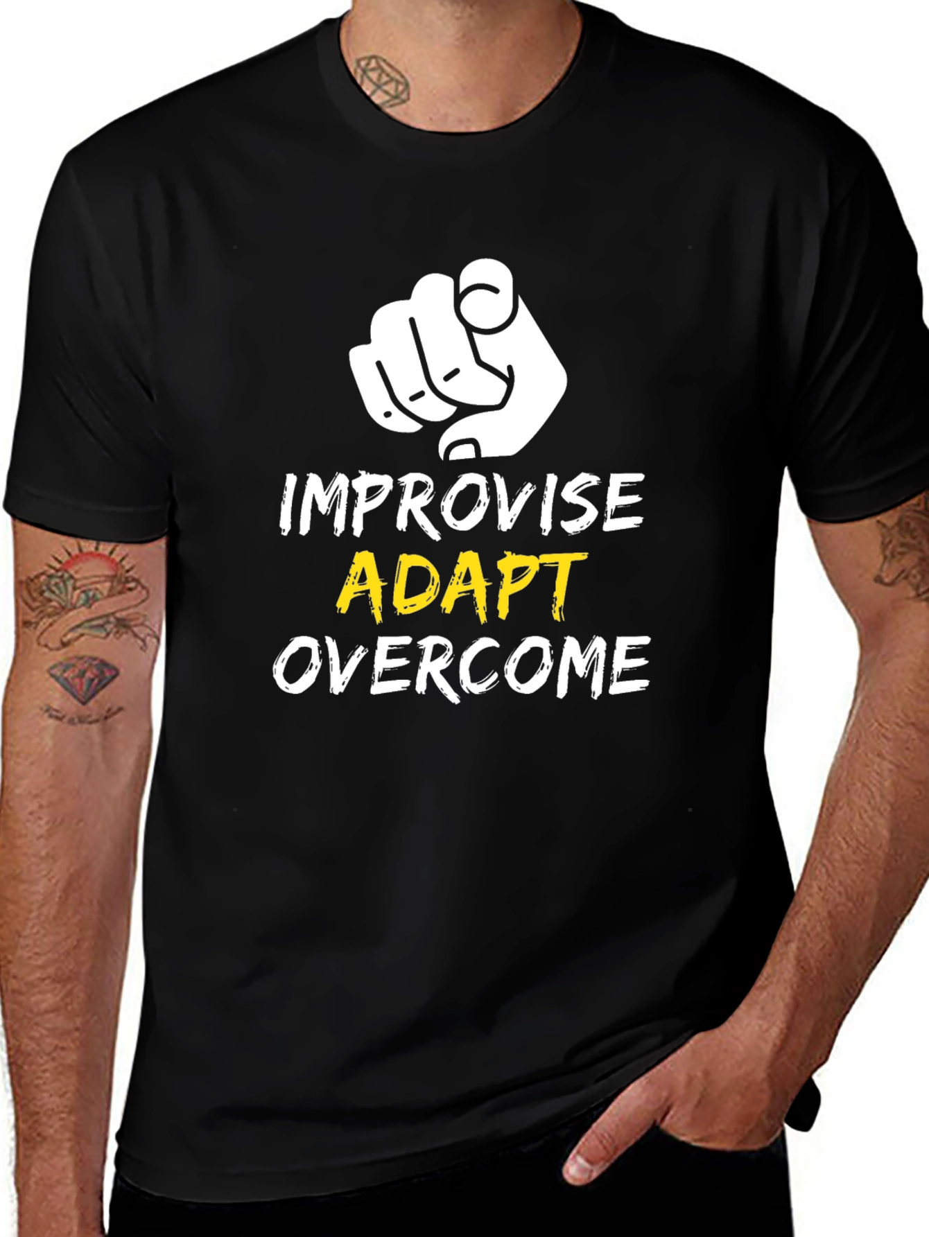 Improvise Adapt Overcome Graphic Tee - Black