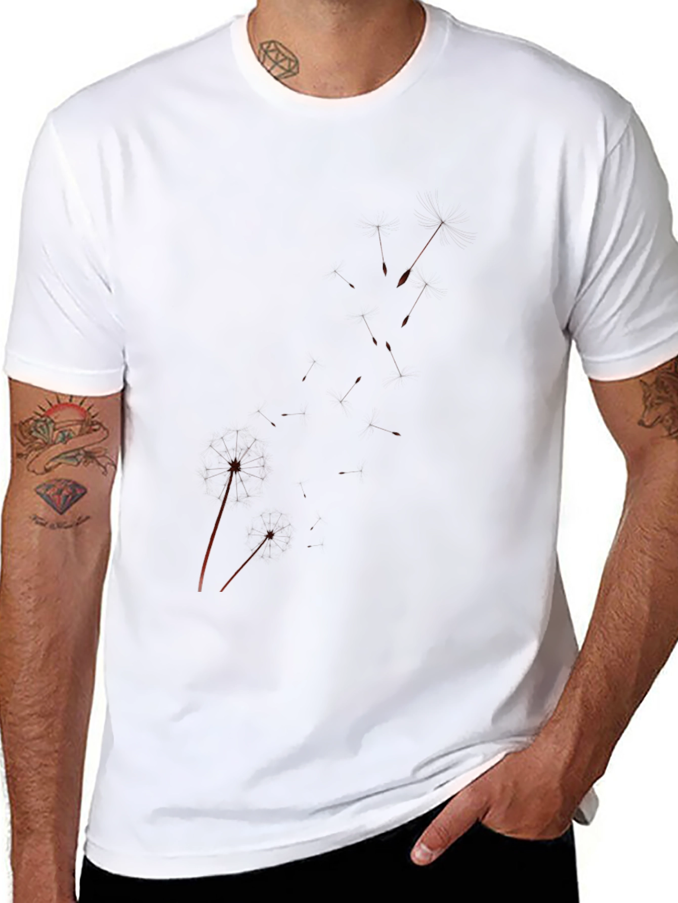 Mens Black Graphic Tee - Splatter Design