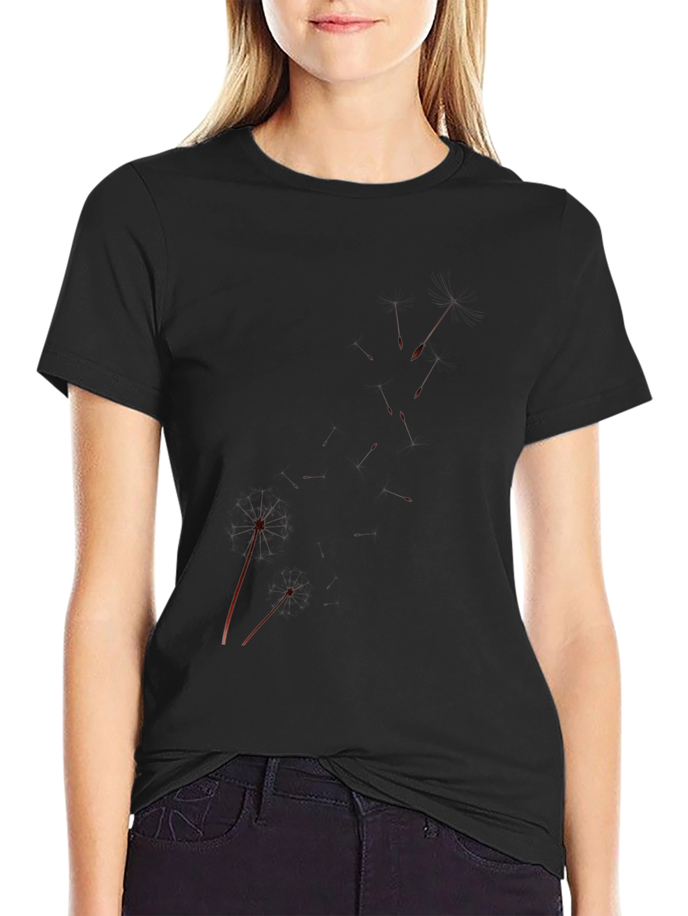 Mens Black Graphic Tee - Splatter Design