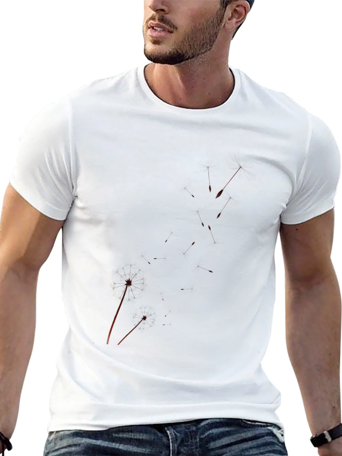 Mens Black Graphic Tee - Splatter Design