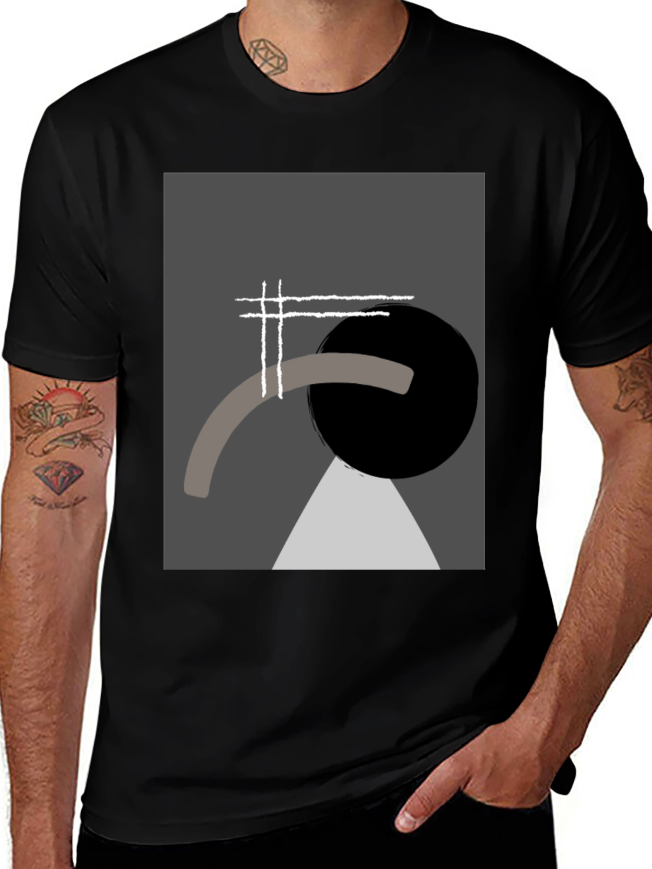 Abstract Geometric Graphic Tee - Modern Art Shirt