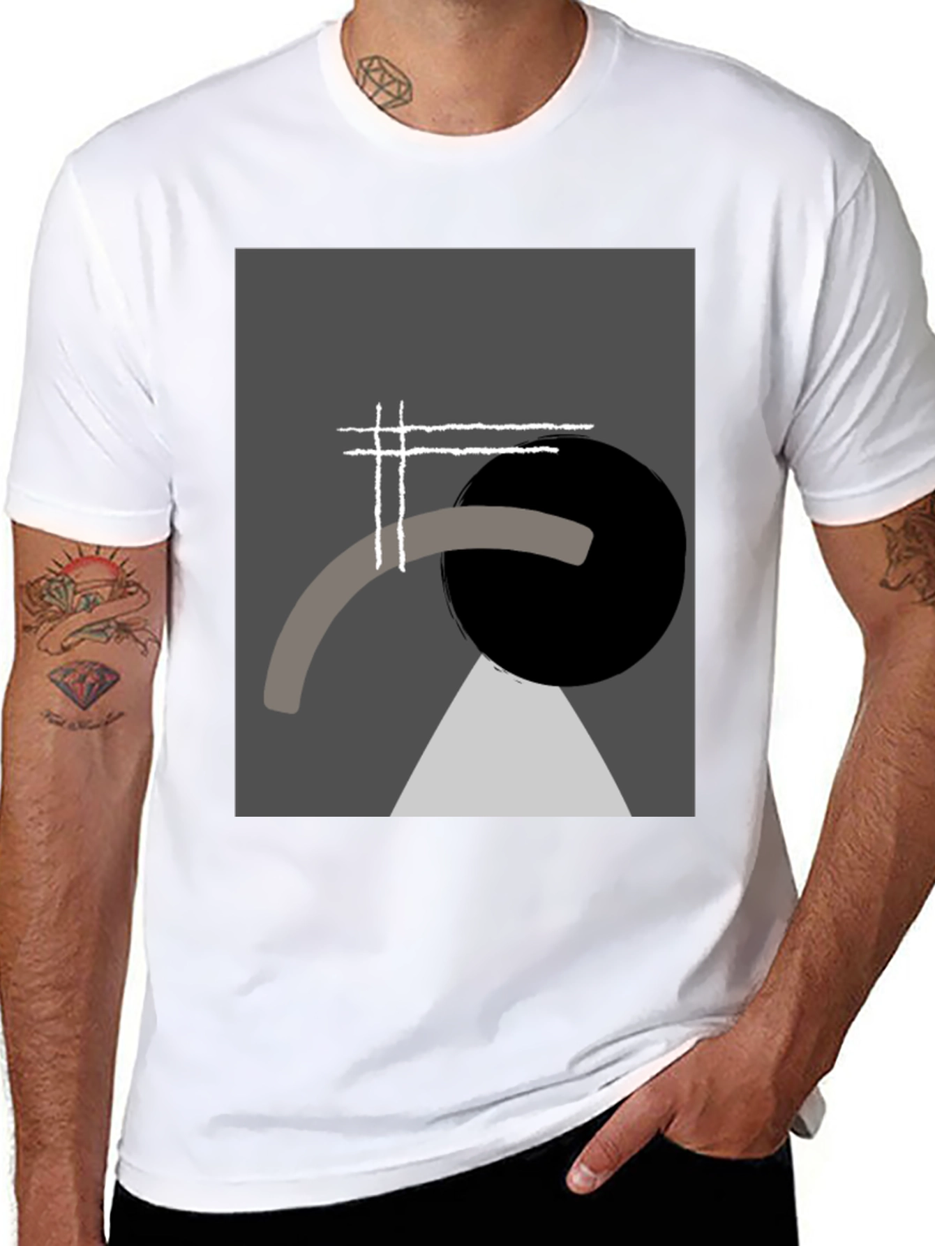 Abstract Geometric Graphic Tee - Modern Art Shirt