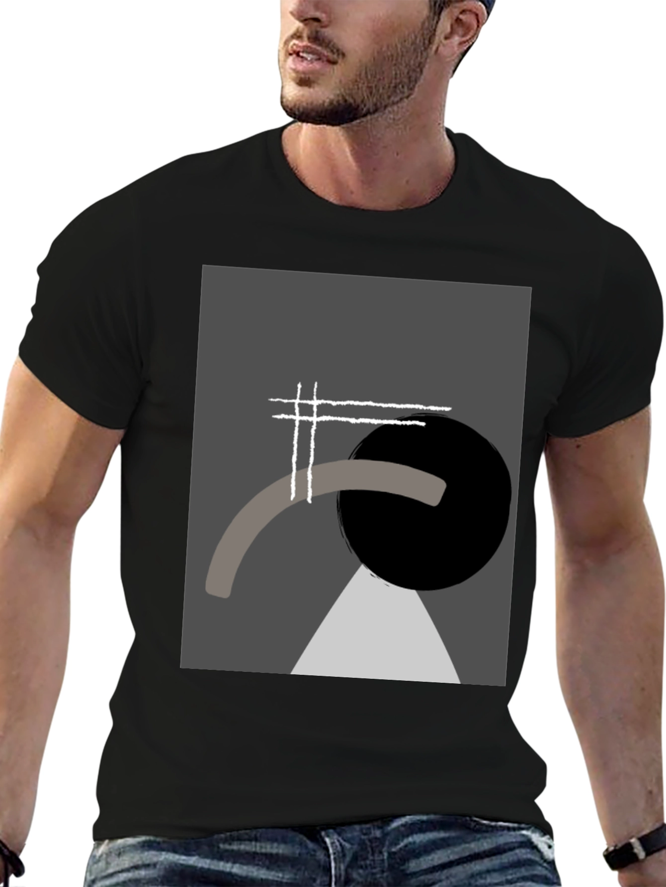 Abstract Geometric Graphic Tee - Modern Art Shirt