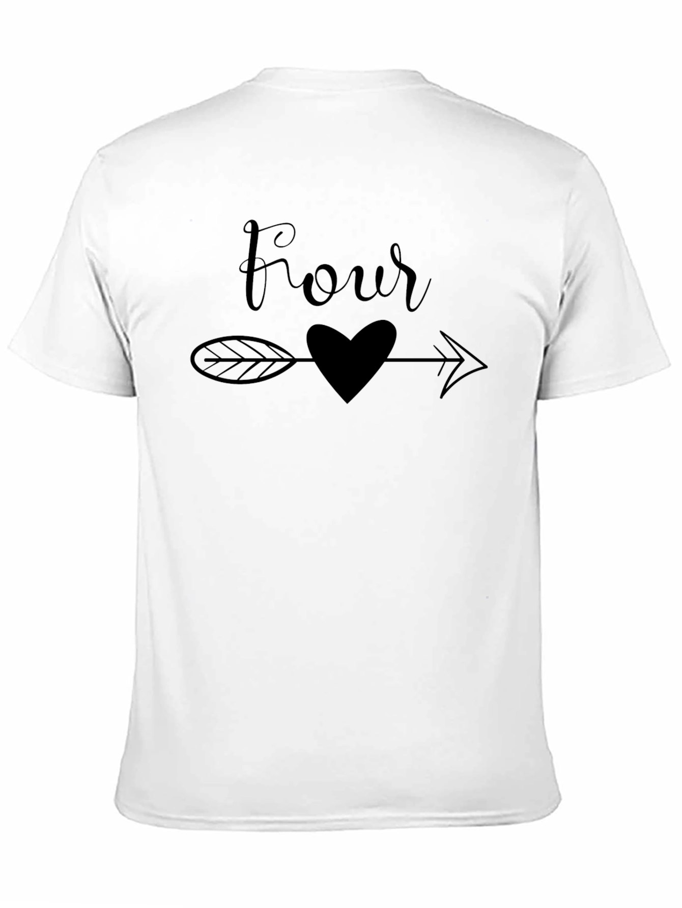 Four Heart Arrow T-Shirt - Black Cotton Tee
