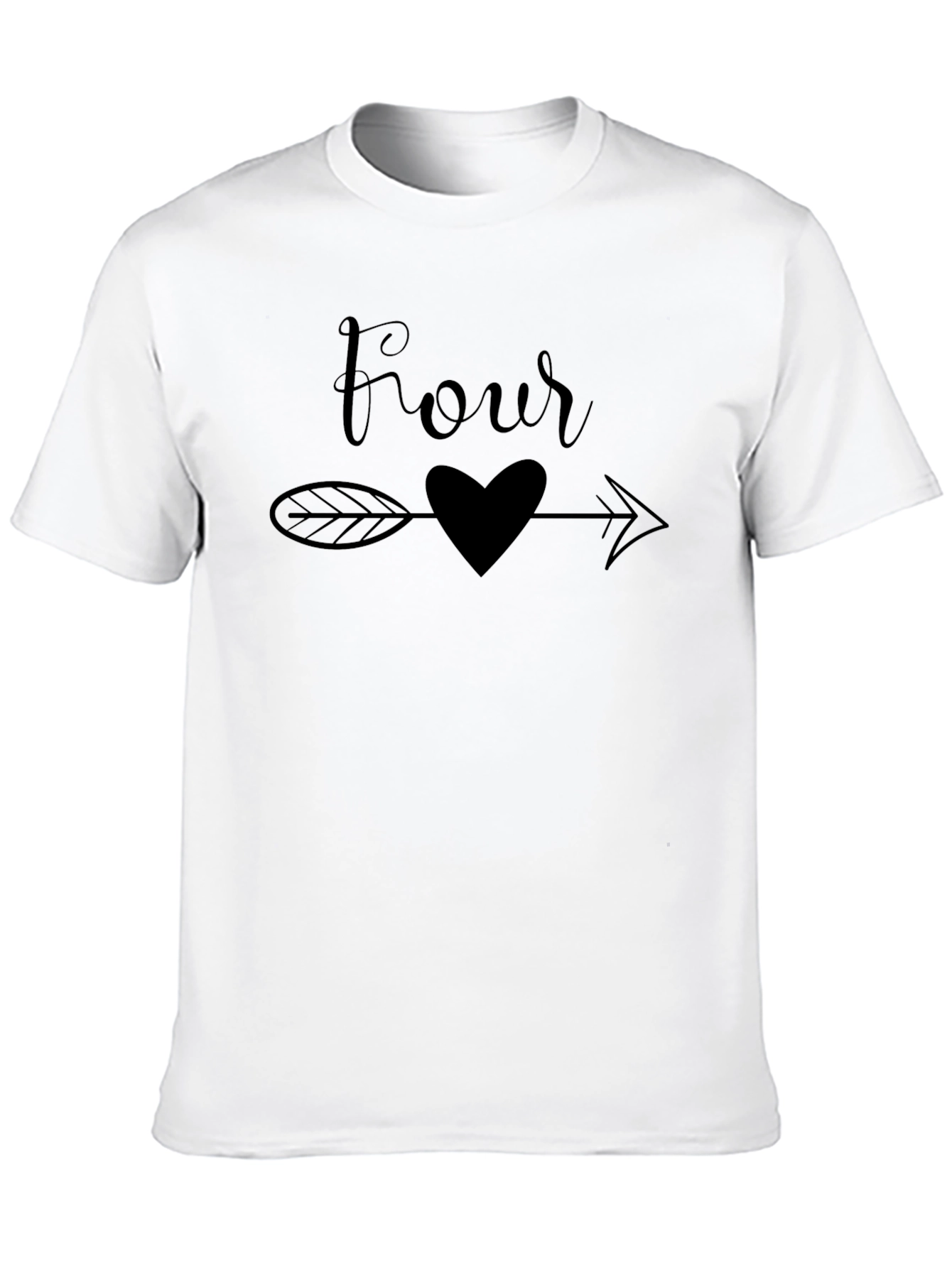 Four Heart Arrow T-Shirt - Black Cotton Tee