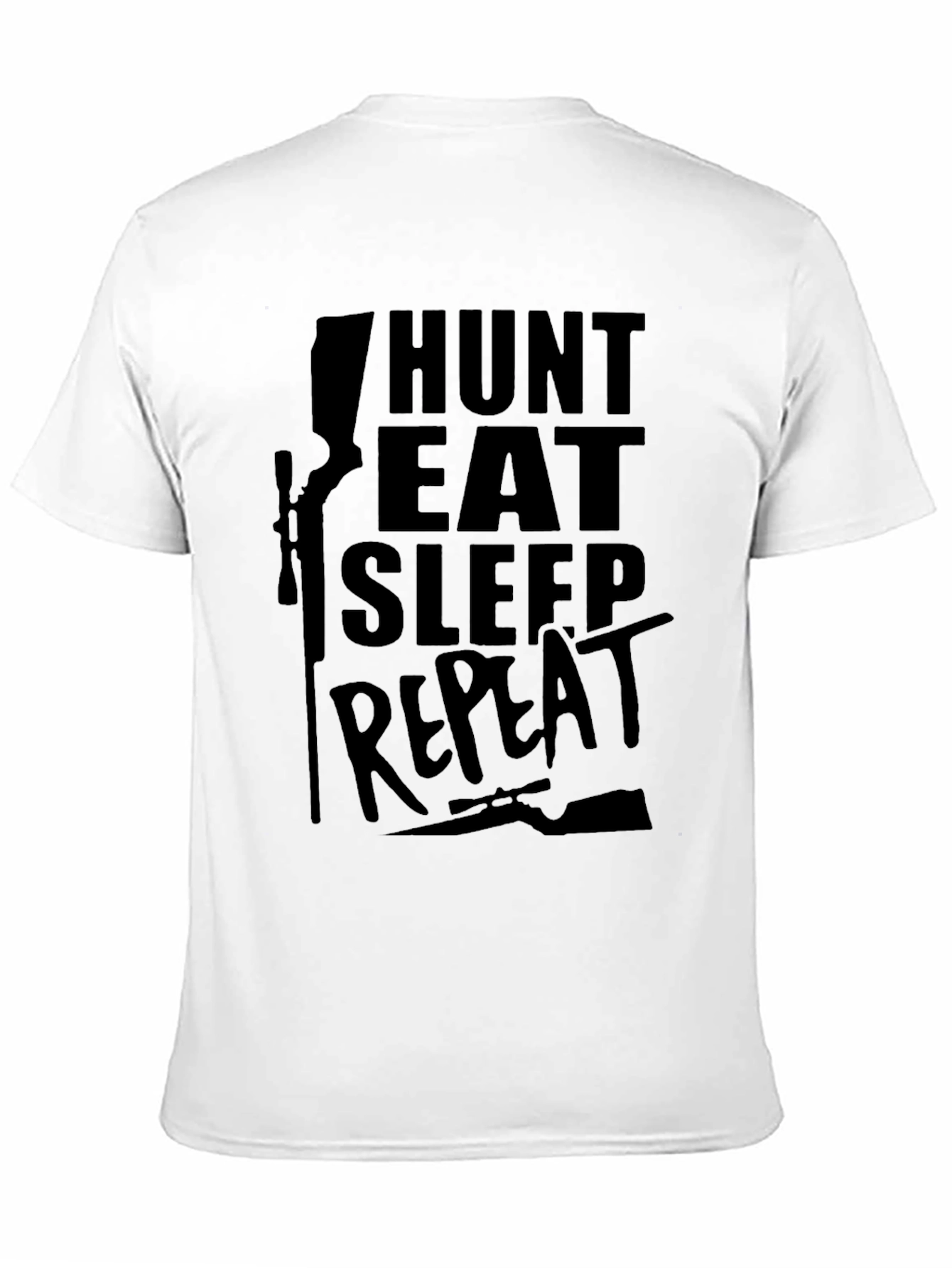 Hunt Eat Sleep Repeat Black Graphic T-Shirt