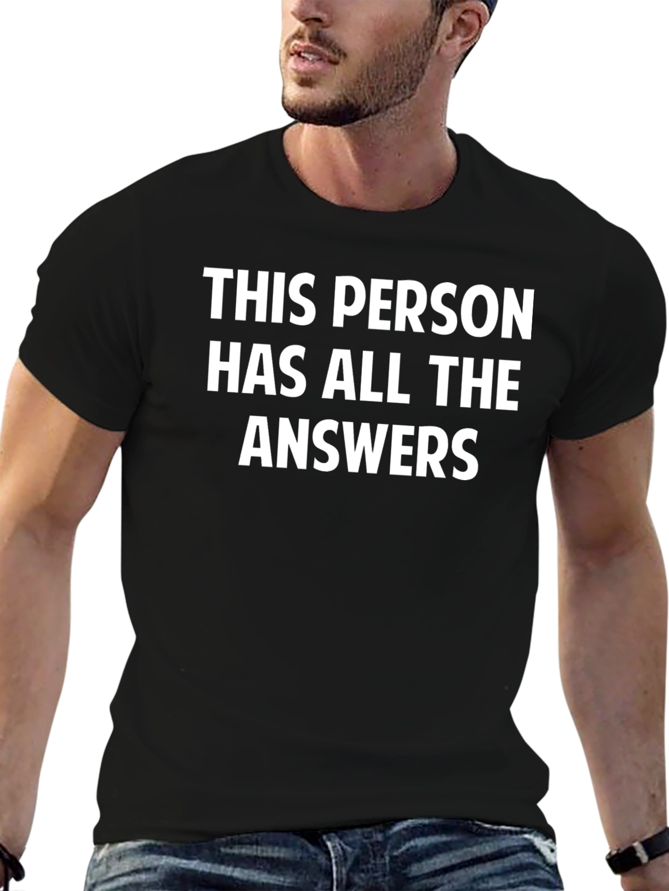 Funny The Answers Black Graphic Tee