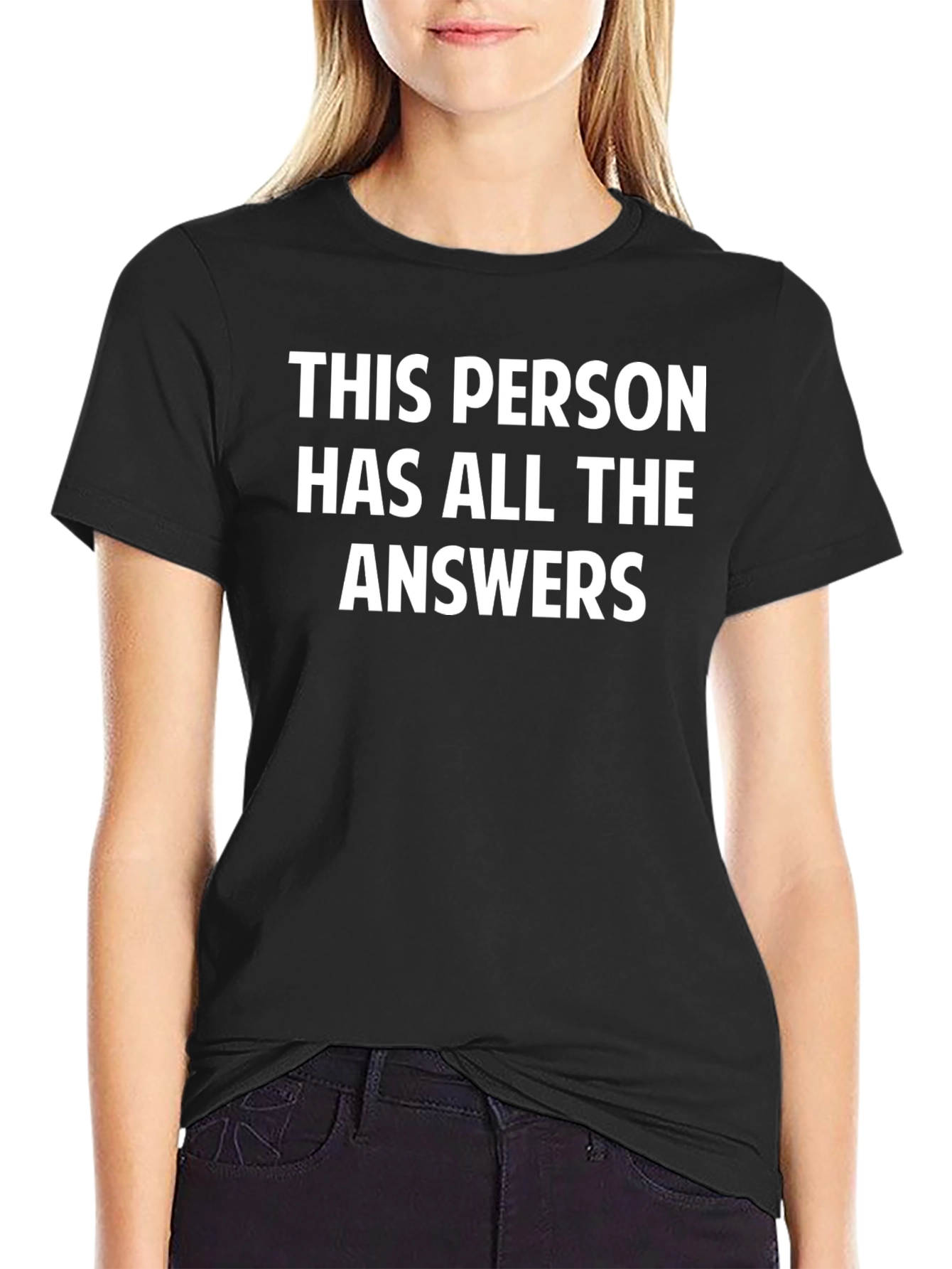 Funny The Answers Black Graphic Tee