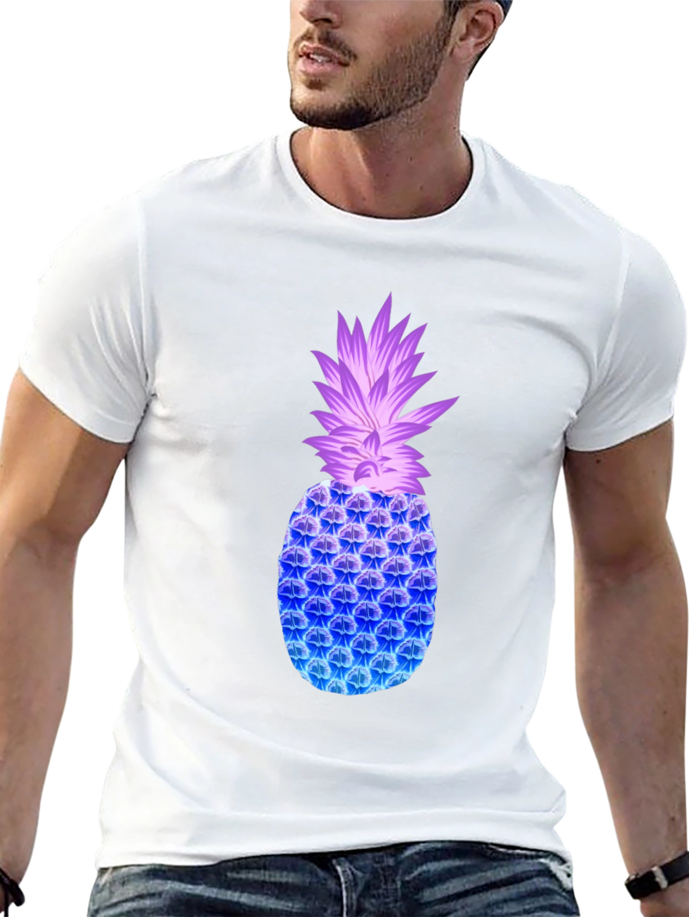 Neon Pineapple Graphic Tee - Modern Casual Style