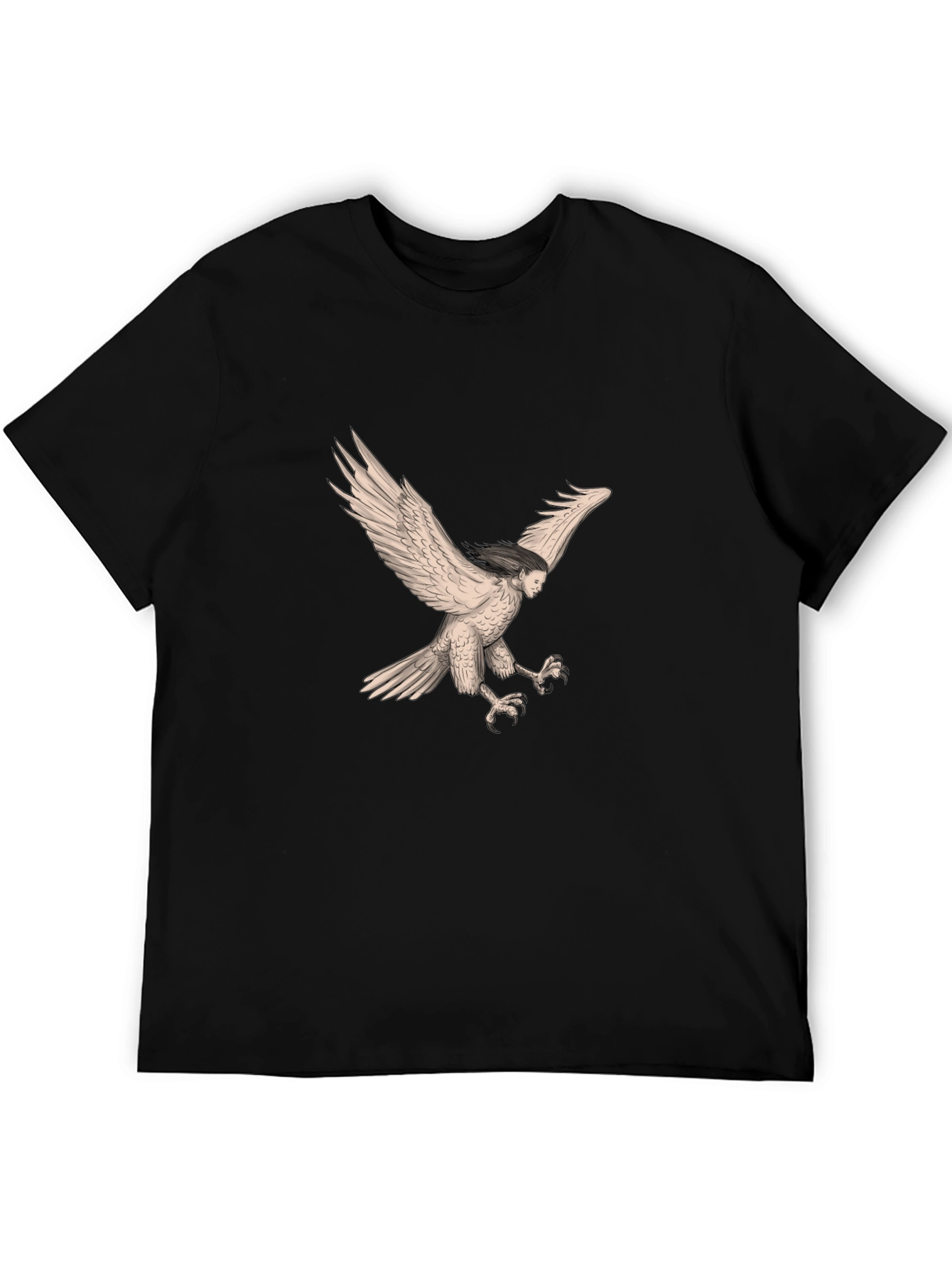Harpy Graphic Tee - Mythical Creature Black T-Shirt