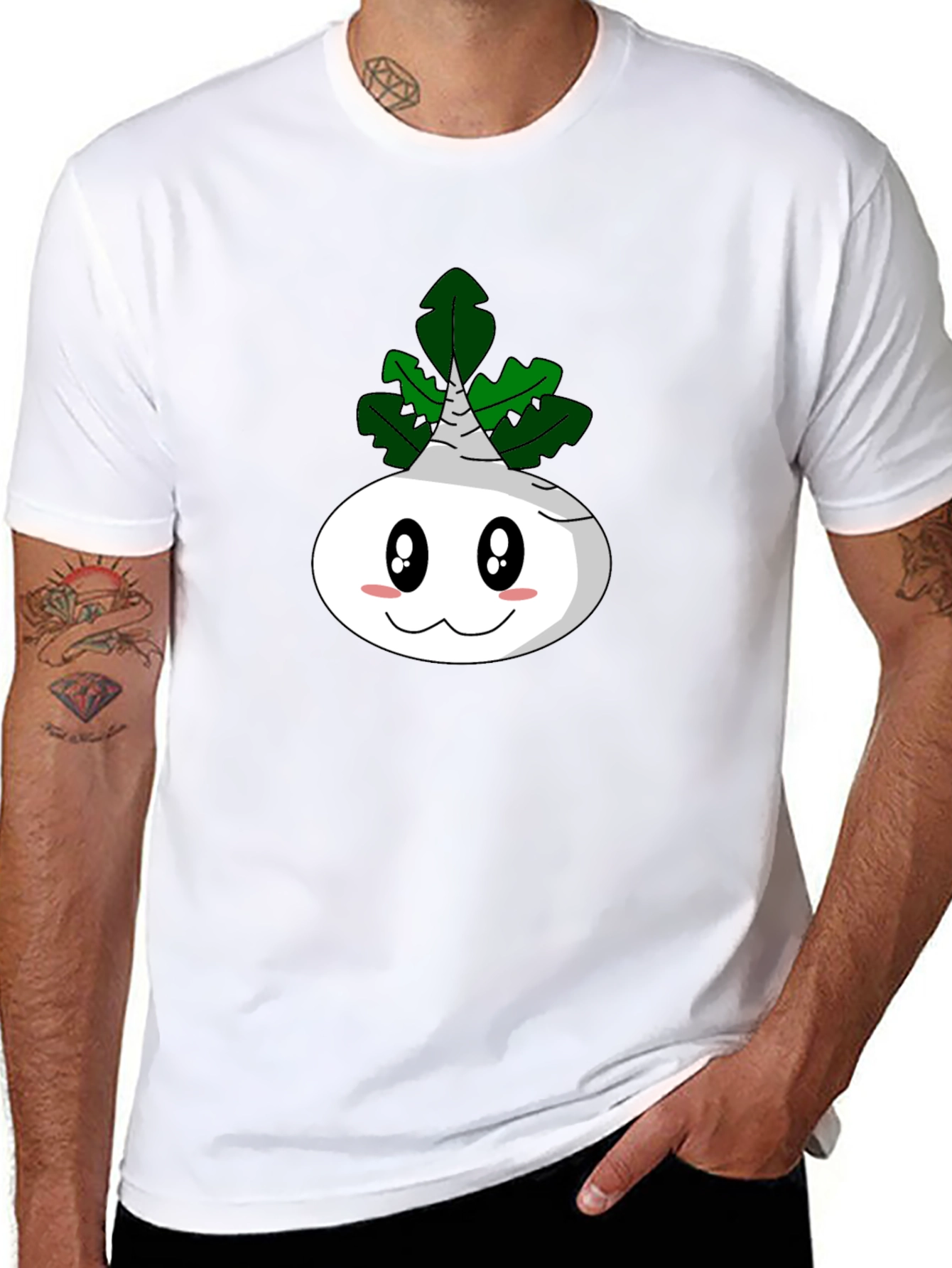Cartoon Turnip T-Shirt - Funny Vegetable Tee