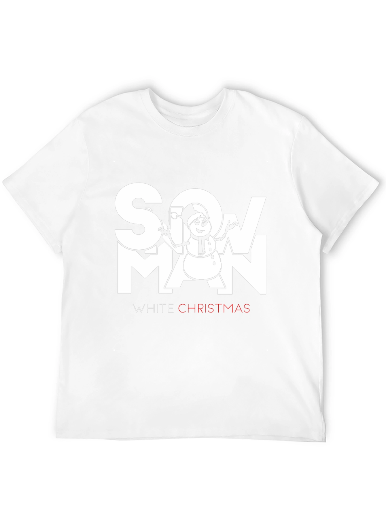 Snowman White Christmas Graphic T-Shirt