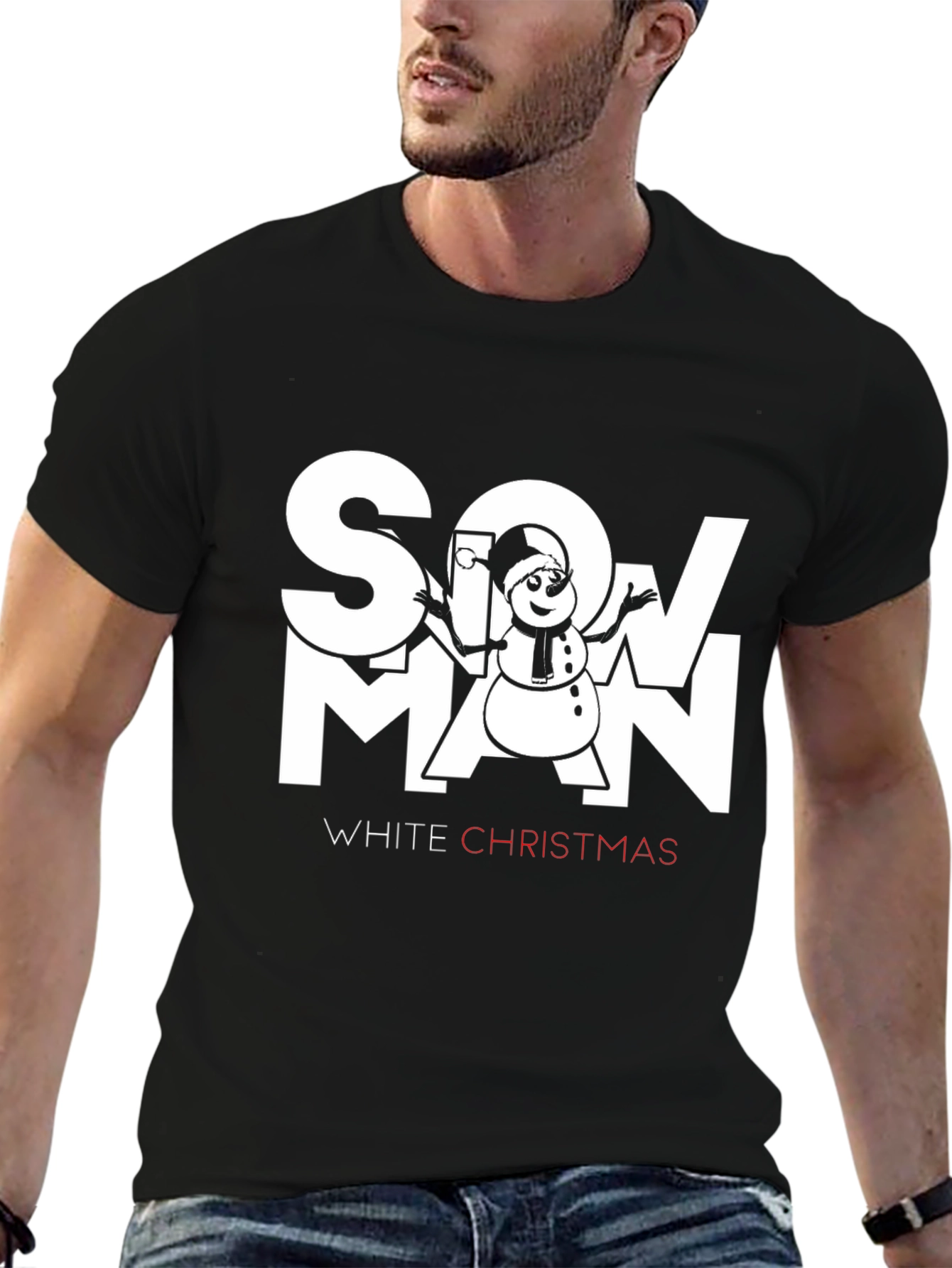 Snowman White Christmas Graphic T-Shirt