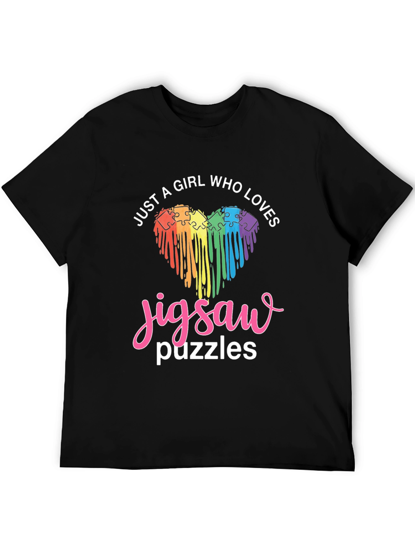 Girl Loves Jigsaw Puzzles T-Shirt