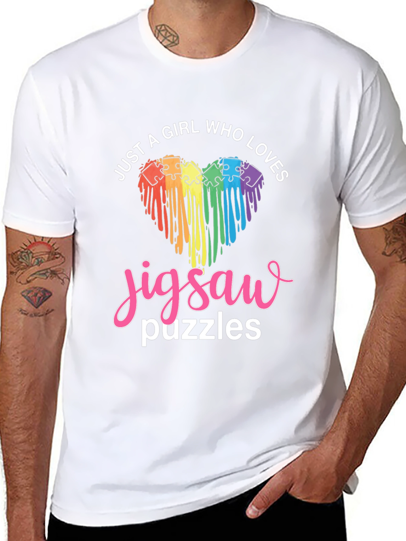 Girl Loves Jigsaw Puzzles T-Shirt