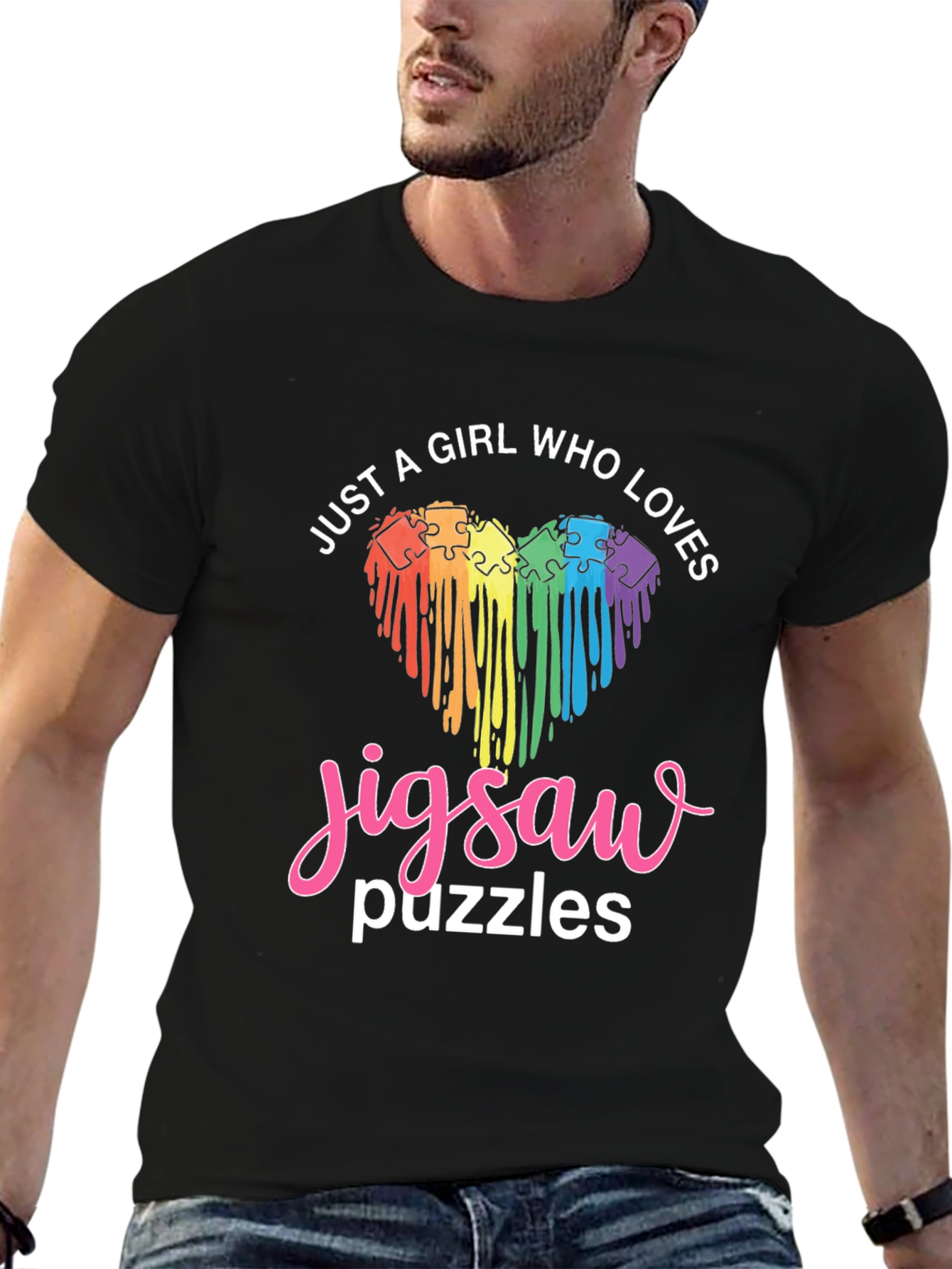 Girl Loves Jigsaw Puzzles T-Shirt