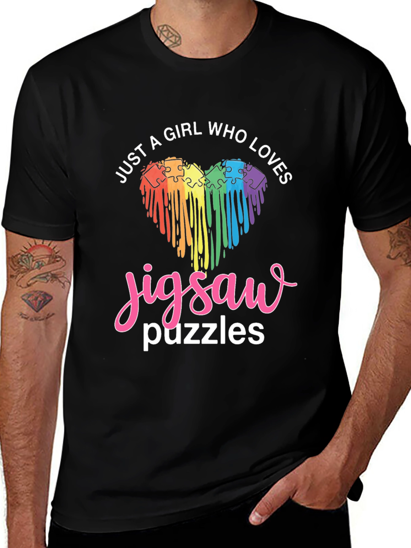 Girl Loves Jigsaw Puzzles T-Shirt