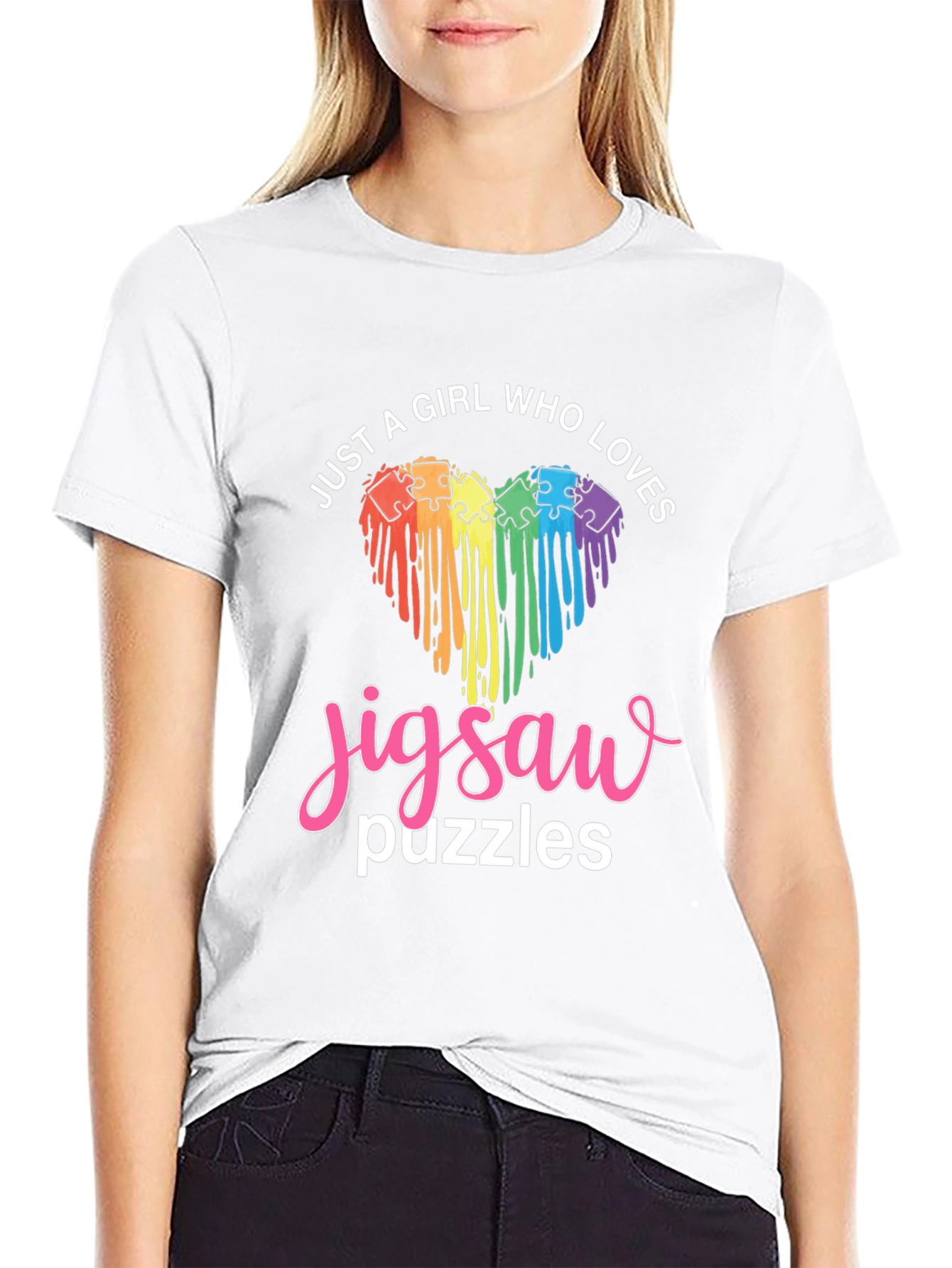 Girl Loves Jigsaw Puzzles T-Shirt