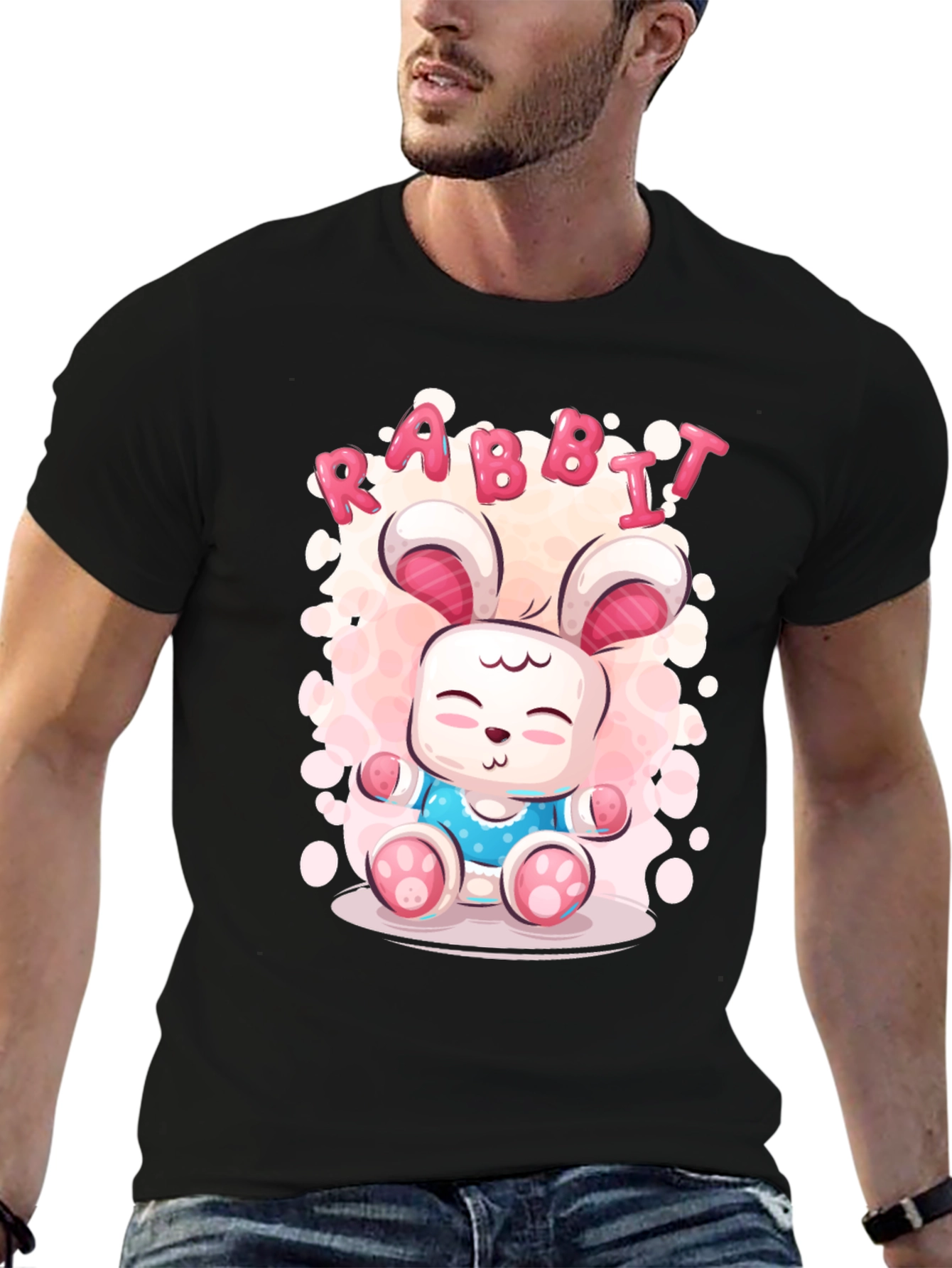 Cute Rabbit Cartoon Graphic T-Shirt
